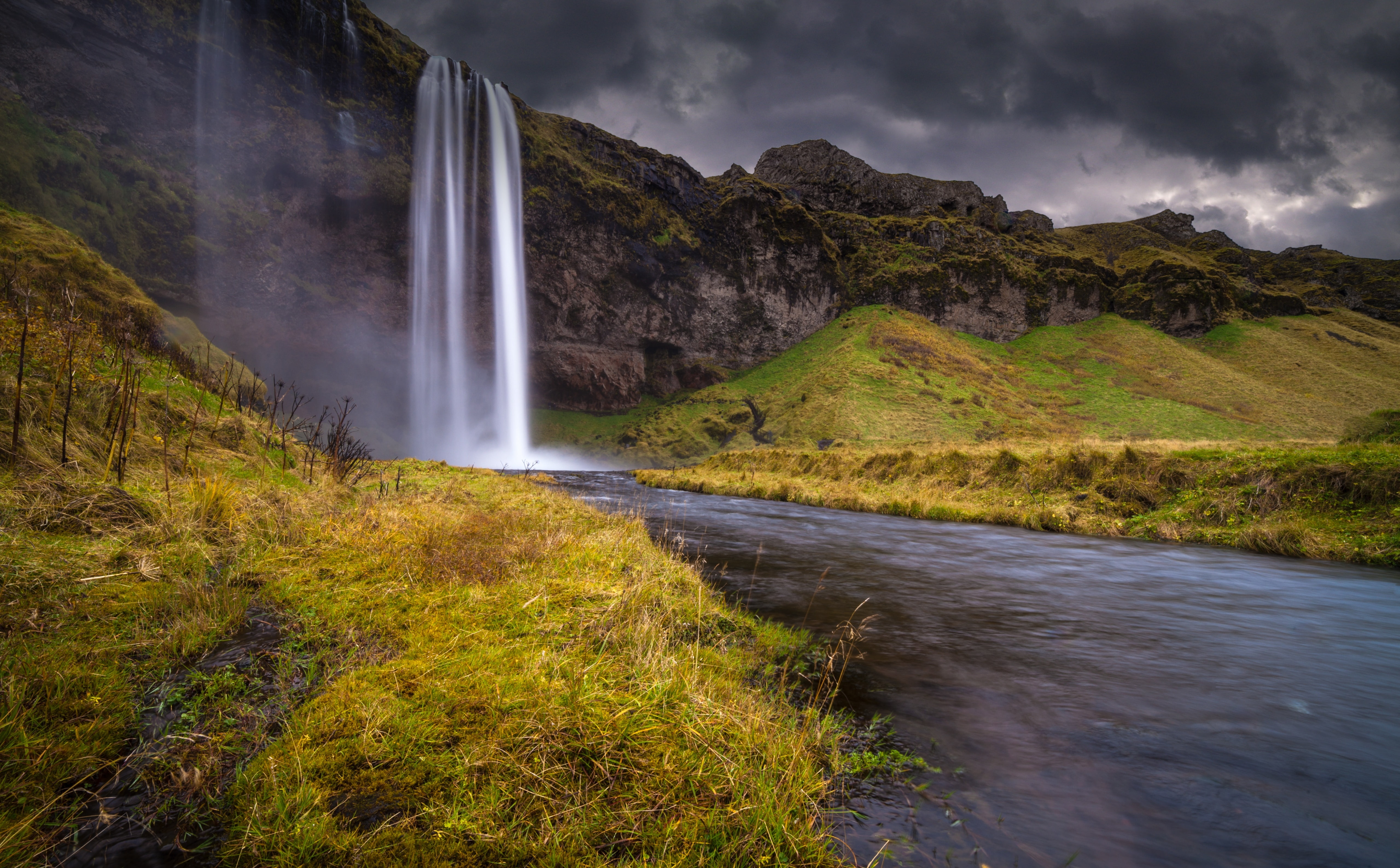 water, motion, flowing, long exposure, Tour, outdoors, no people, scenics - nature, mountain, Seljalandsfoss, visit, Europe, Waterfall, rangarvallasysla, HD Wallpaper