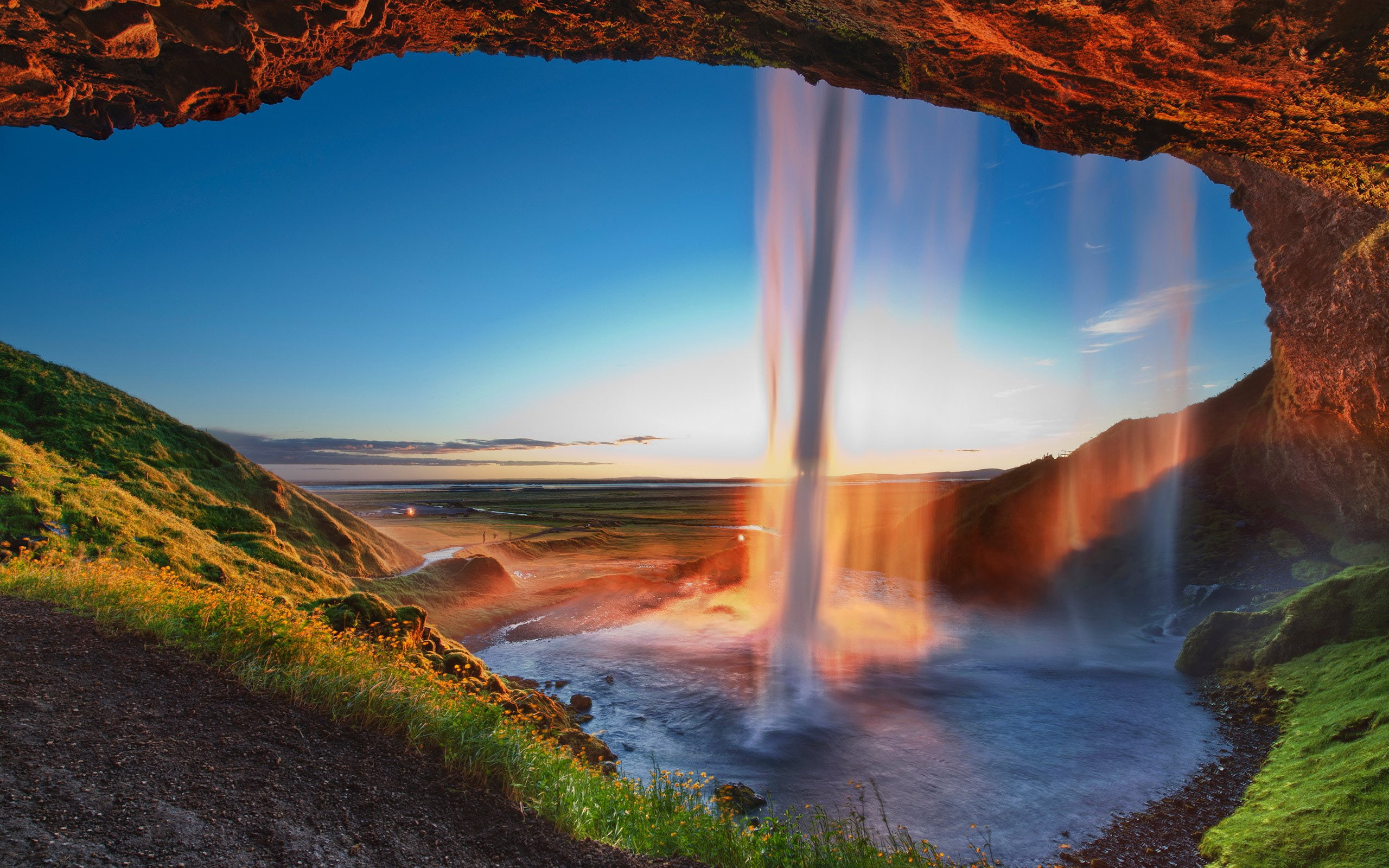 waterfall, iceland, seljalandsfoss, 2K, HD Wallpaper