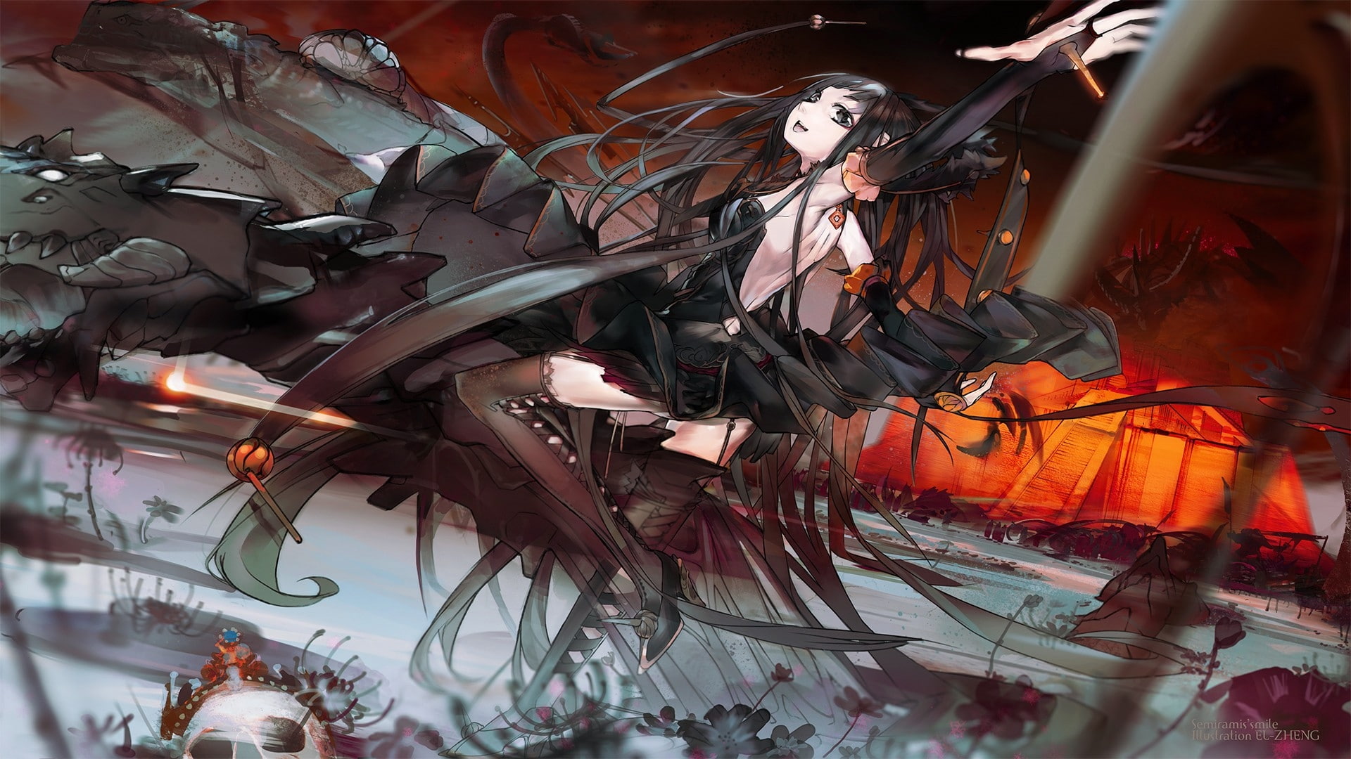 temples, fate, girls, anime, fateapocrypha, people, digital, long hair, hd, long, el-zheng, mount, digital art, drawings, series, hair, elzheng, 1080P, HD Wallpaper
