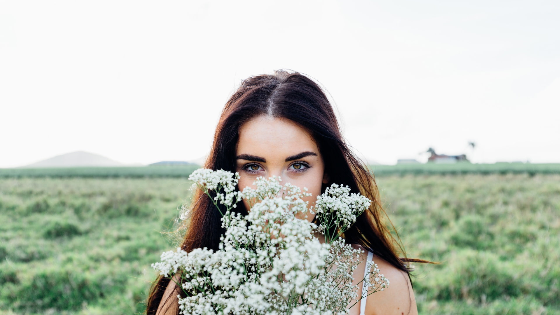 plant, nature, young adult, landscape, outdoors, photography, beauty, copy space, looking at camera, headshot, women, front view, 1080P, brown hair, portrait, HD Wallpaper