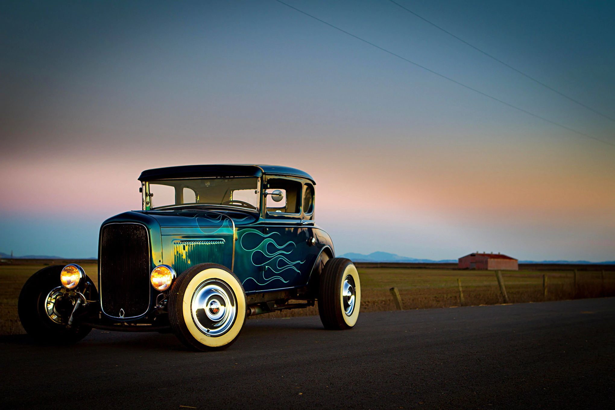 car, rod, 1931, 1080P, sky, transportation, motion, speed, wheel, no people, motor vehicle, streetrod, hot, outdoors, hotrod, street, retro, sunset, model, HD Wallpaper