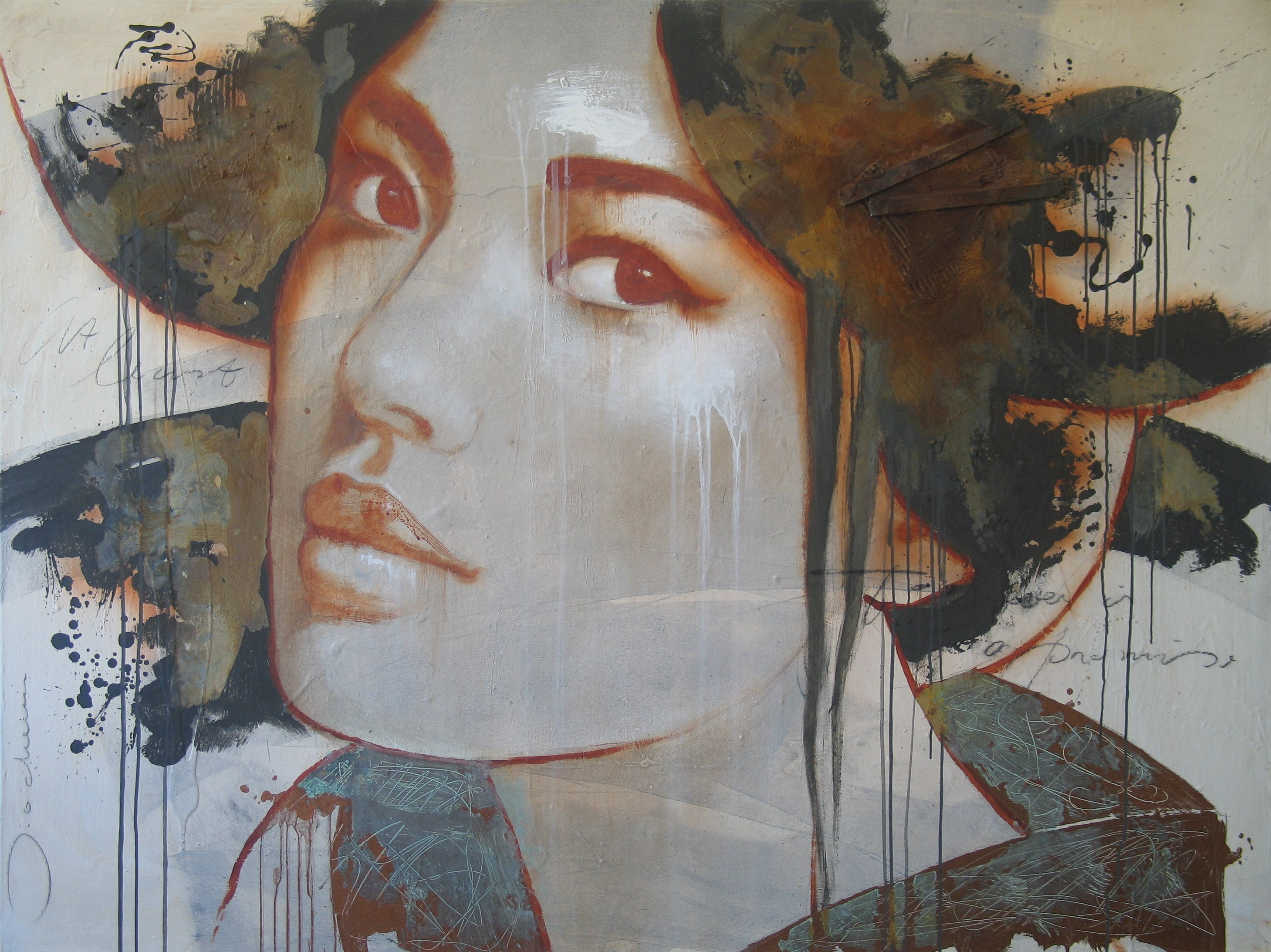 portrait, human Face, grafiti, creativity, wall - building feature, artist, male likeness, hans jochem, representation, close-up, multiple exposure, 2K, HD Wallpaper