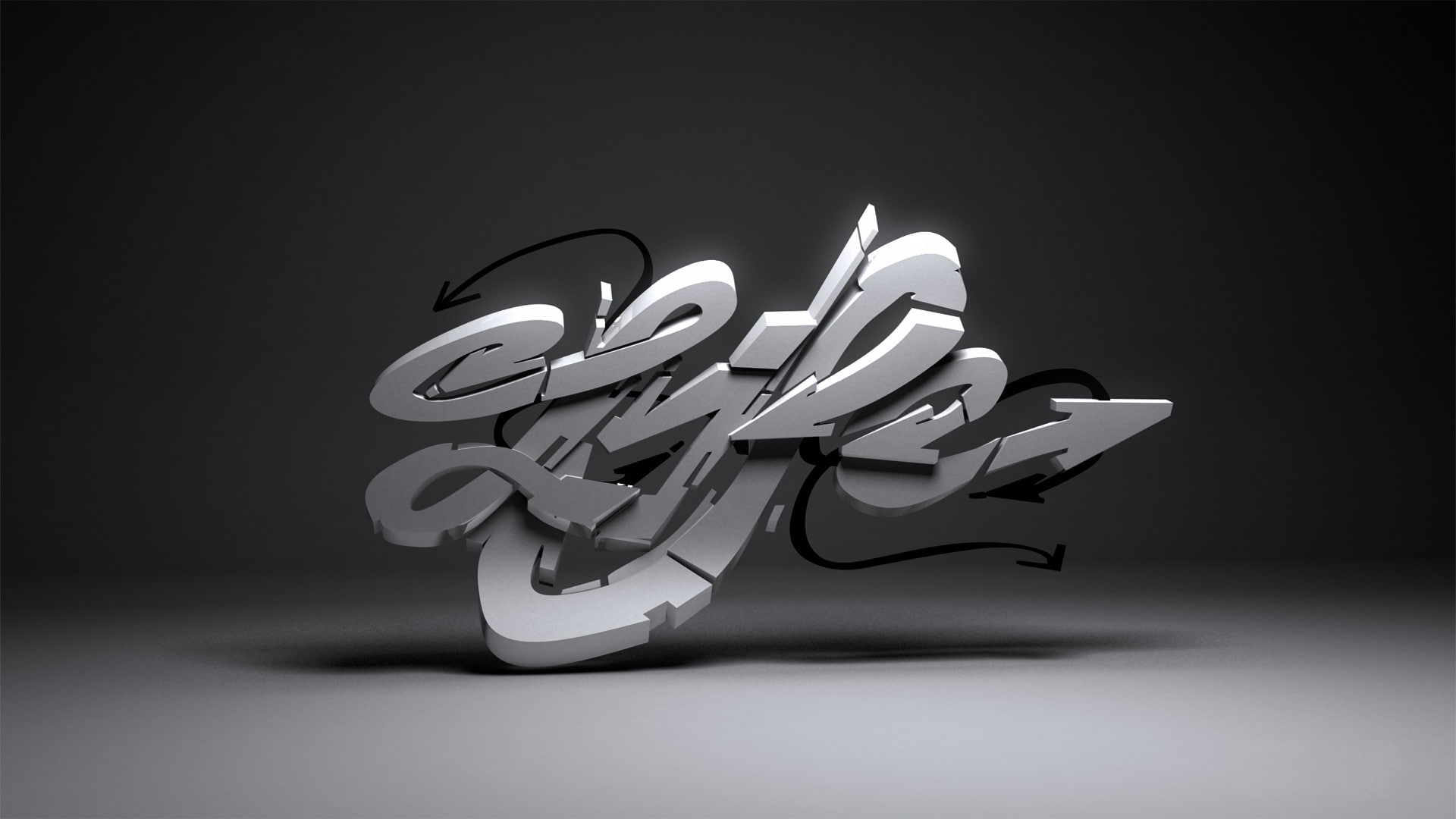 digital art, 1080P, render, shapes, monochrome, HD Wallpaper