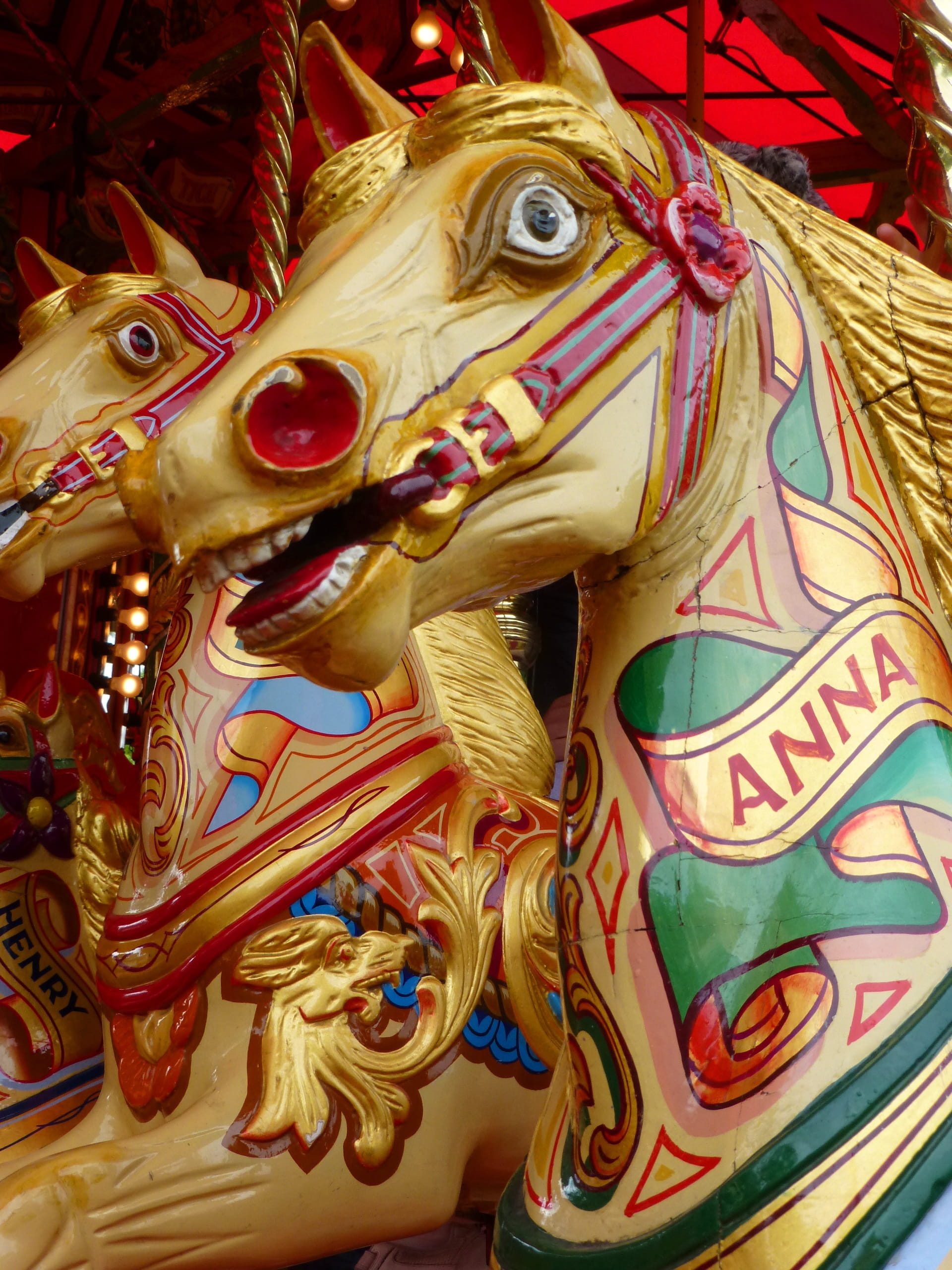 leisure, Merry, Horse, mythology, attraction, happy, merry-go-round, Fairground, carnival, wooden, architecture, no people, multi colored, mystery, amusement park ride, Phone HD Wallpaper