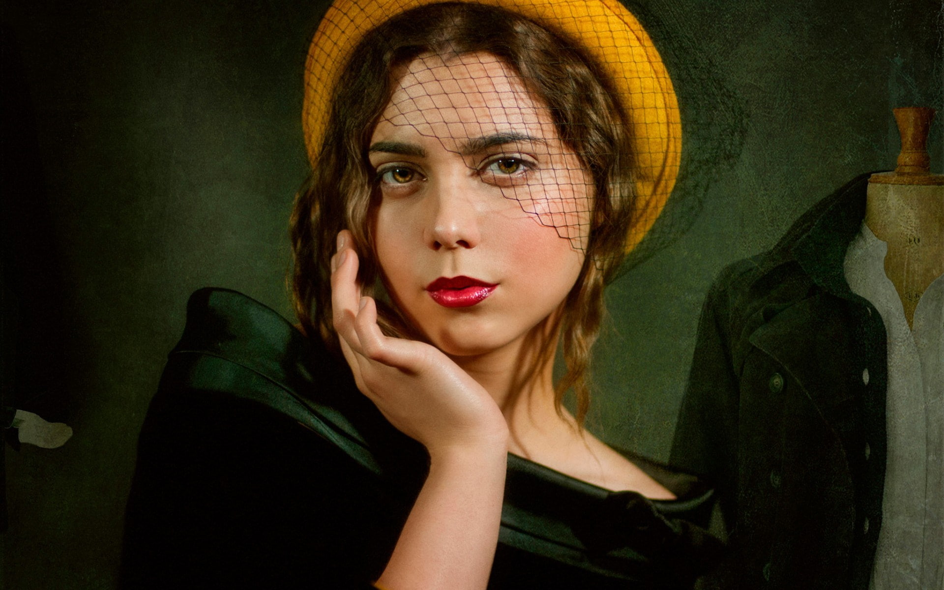 contemplation, lipstick, make-up, body part, headshot, front view, 1080P, indoors, young women, adult, young adult, beautiful woman, human face, looking at camera, HD Wallpaper