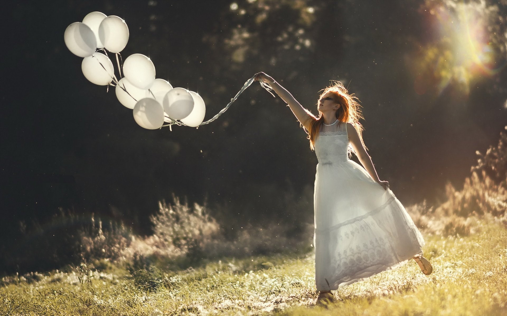 women, nature, young adult, hair, pretty girl pictures 1920x1200, hairstyle, 1080P, one person, land, newlywed, wedding dress, field, beautiful woman, HD Wallpaper