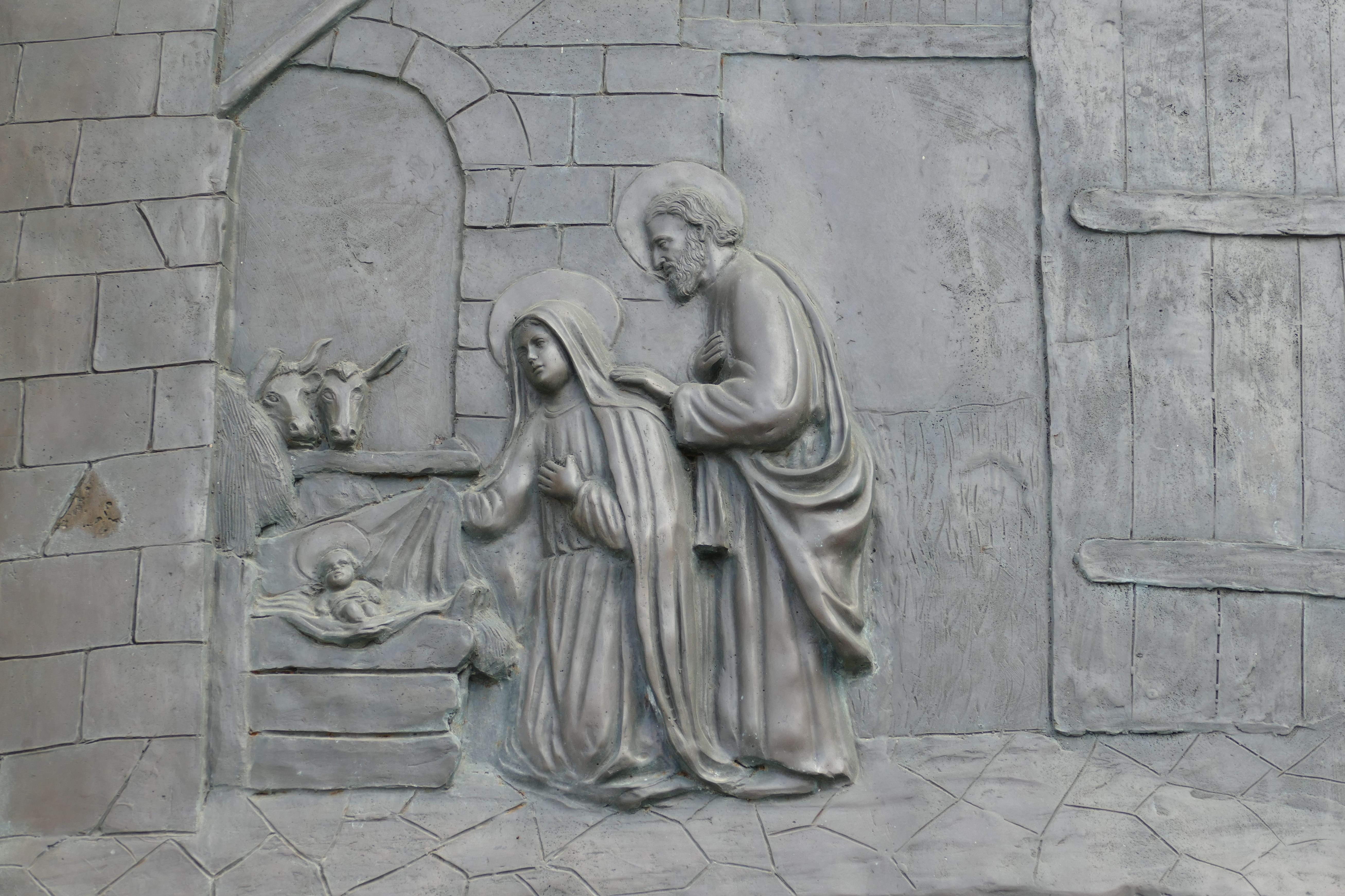 ox, image, maria, history, spirituality, male likeness, christmas time, representation, no people, holy, wall - building feature, the past, religion, 5K, HD Wallpaper