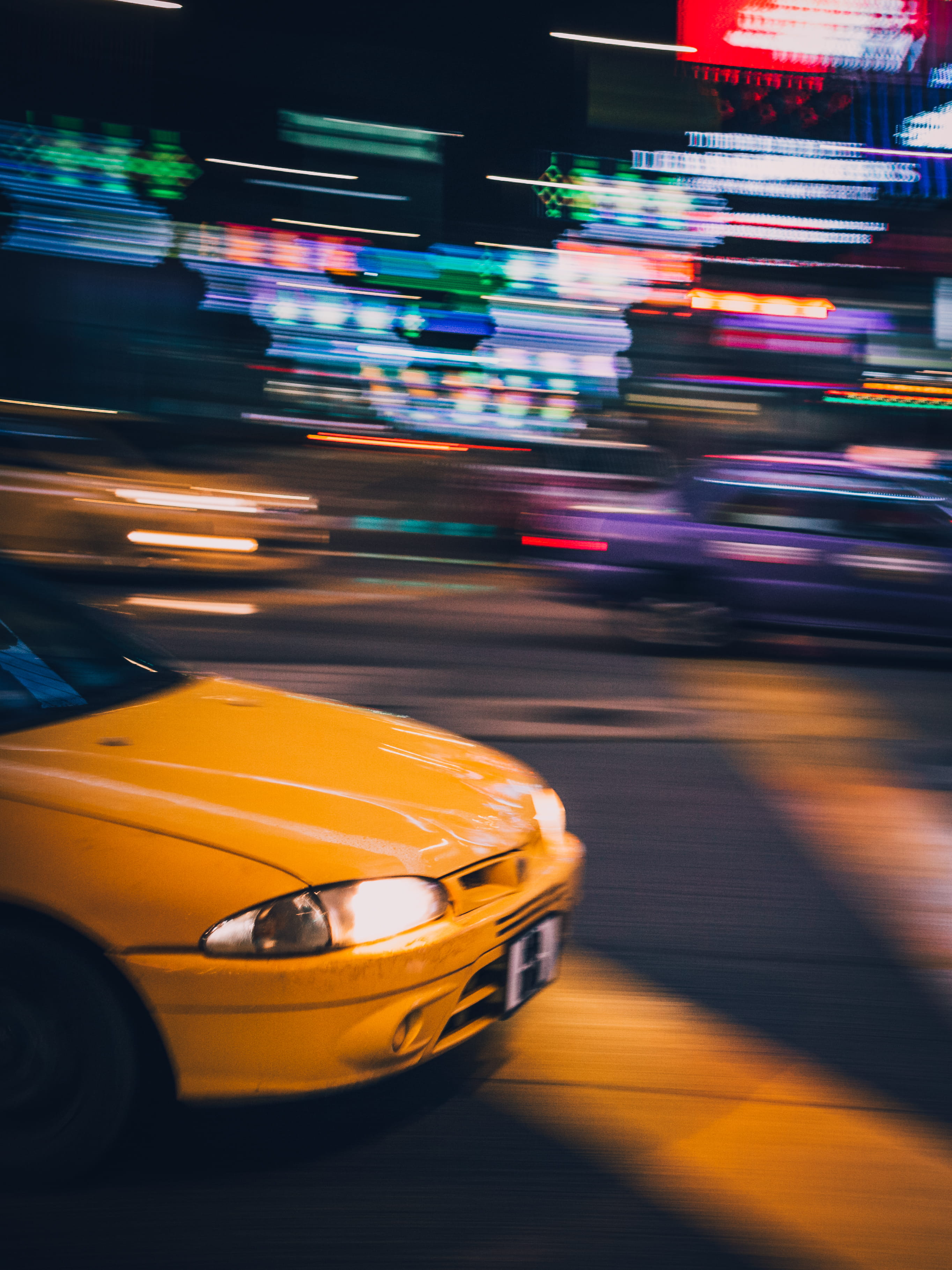 night, blurred motion, transportation, street, iphone, illuminated, exploring, fast, motor vehicle, blur, motion, focus, mode of transportation, city life, Phone HD Wallpaper