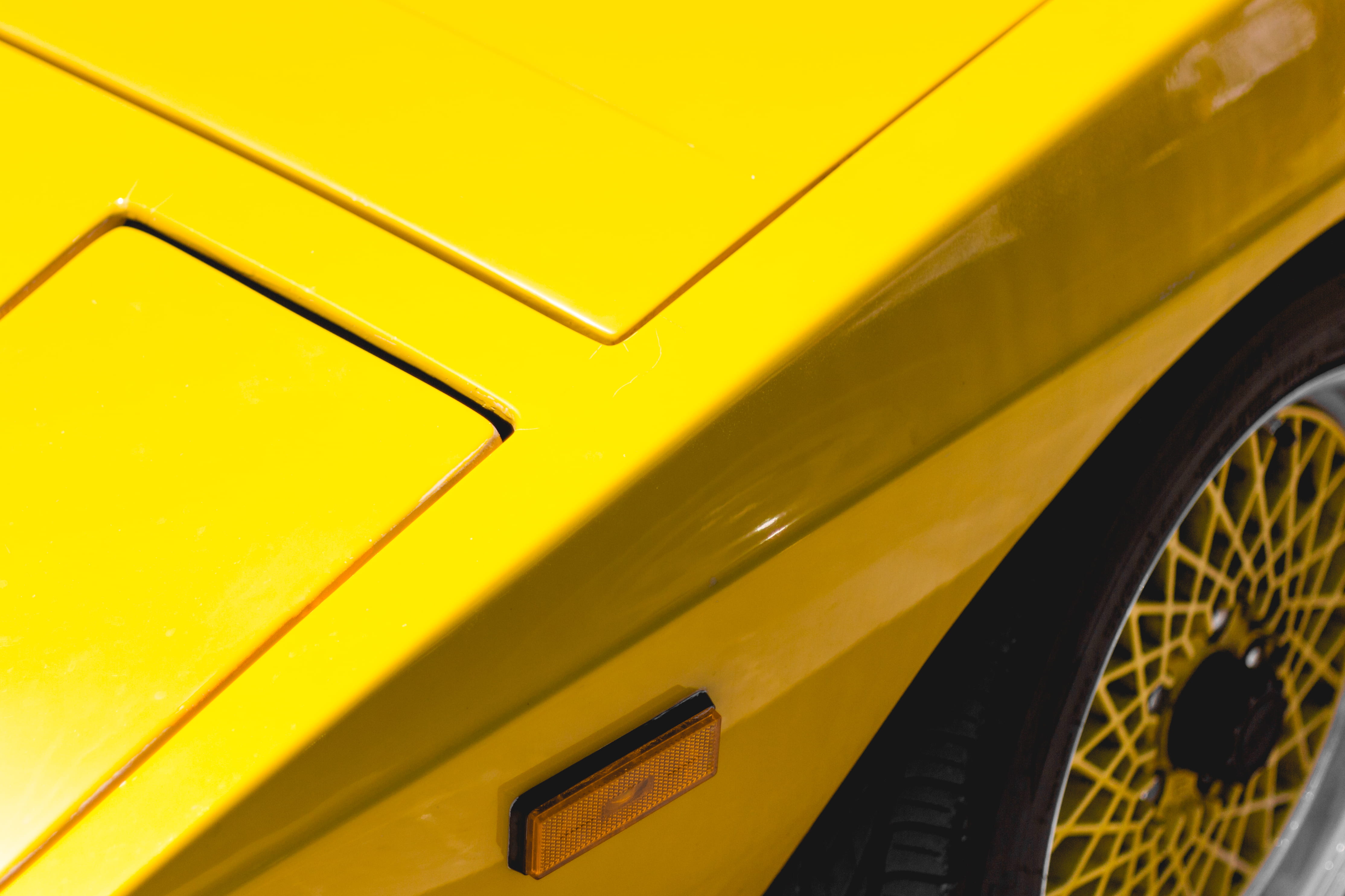 clean, wheel, detail, mood, car meet, simple, close, yellow, headlight, happy, rim, no people, stationary, tire, land vehicle, background, car, motor vehicle, HD Wallpaper