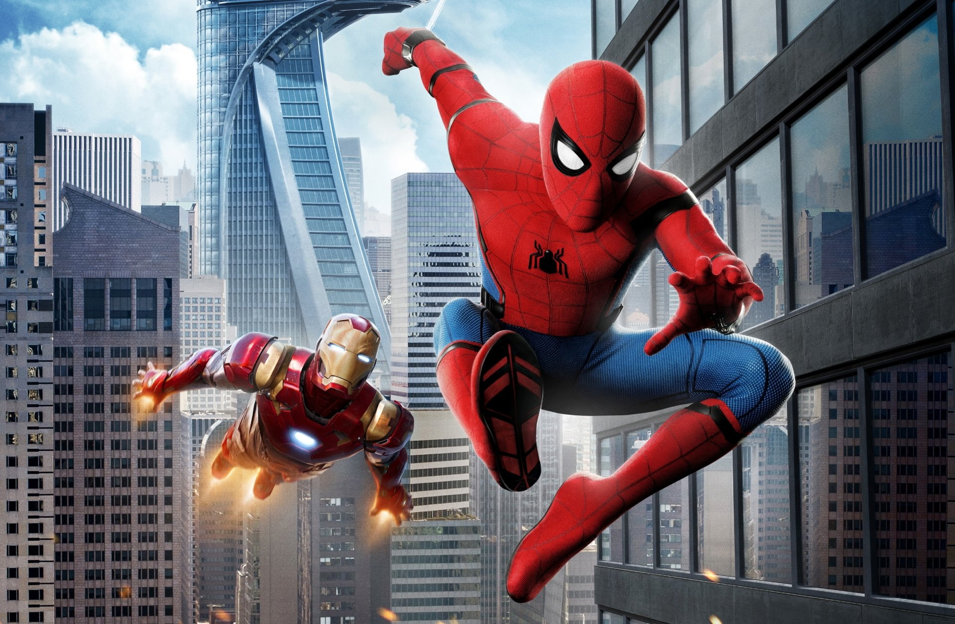 iron, man, 1080P, spider, Spider-Man, Iron Man, marvel, Spider-Man: Homecoming, digital, HD Wallpaper