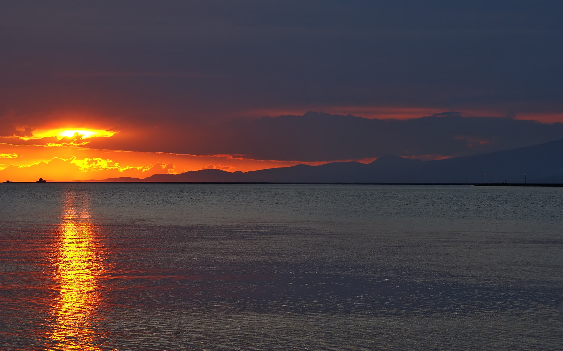 1080P, sun, sky, presence, sunset, extended, sea, HD Wallpaper