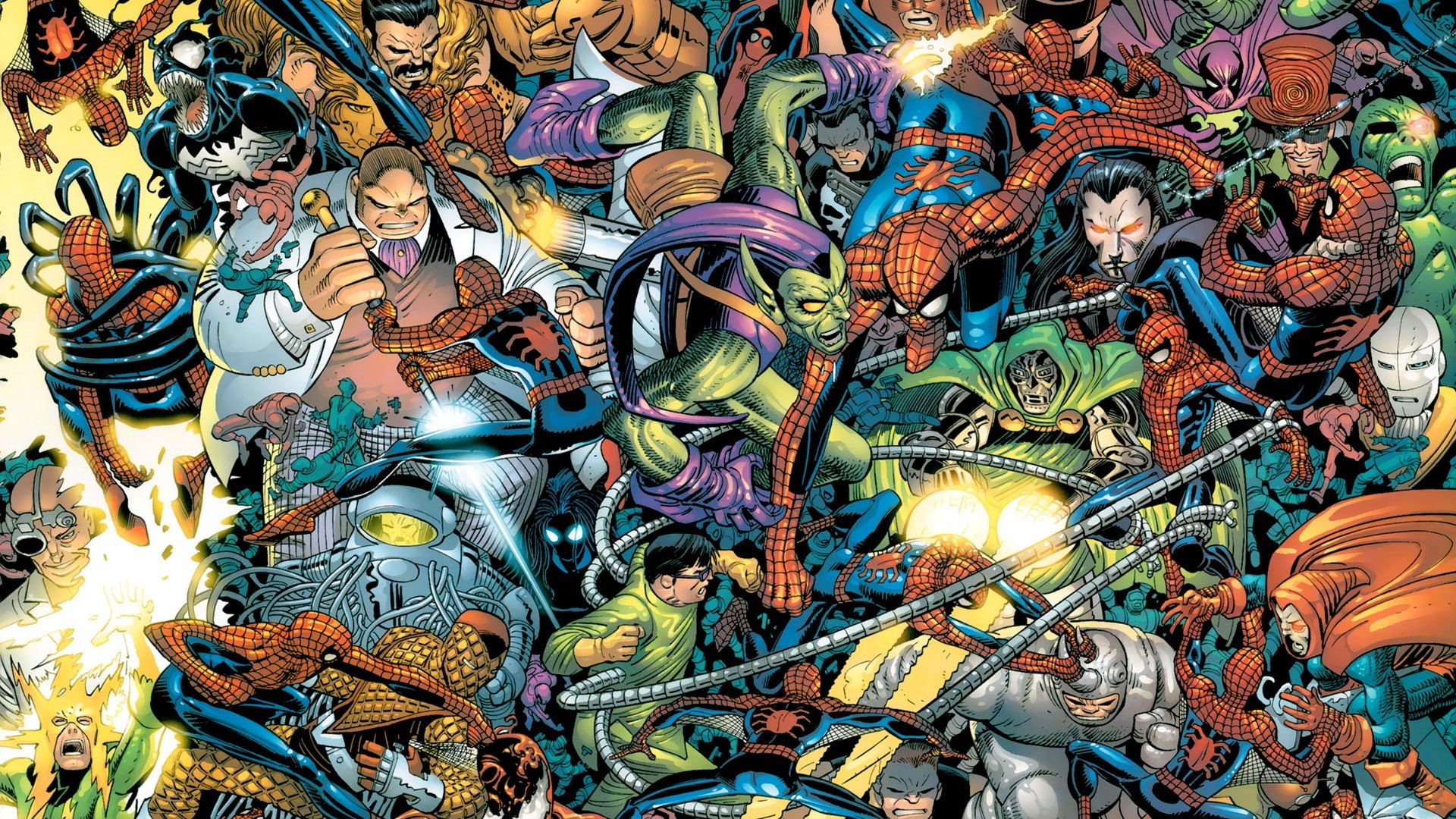 for sale, backgrounds, comics spider man kingpin rhino character green goblin dr_ octopus shocker, 1080P, full frame, retail, art and craft, multi colored, HD Wallpaper