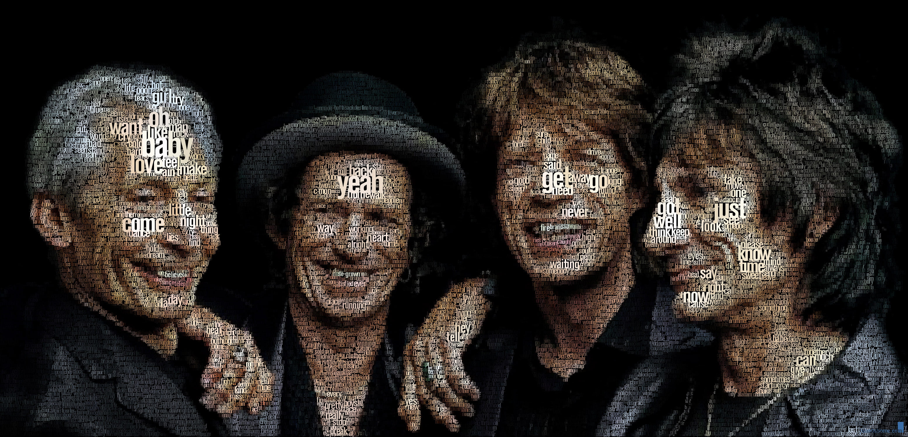 Juan Osborne, 2K, typography, word clouds, The Rolling Stones, artwork, HD Wallpaper