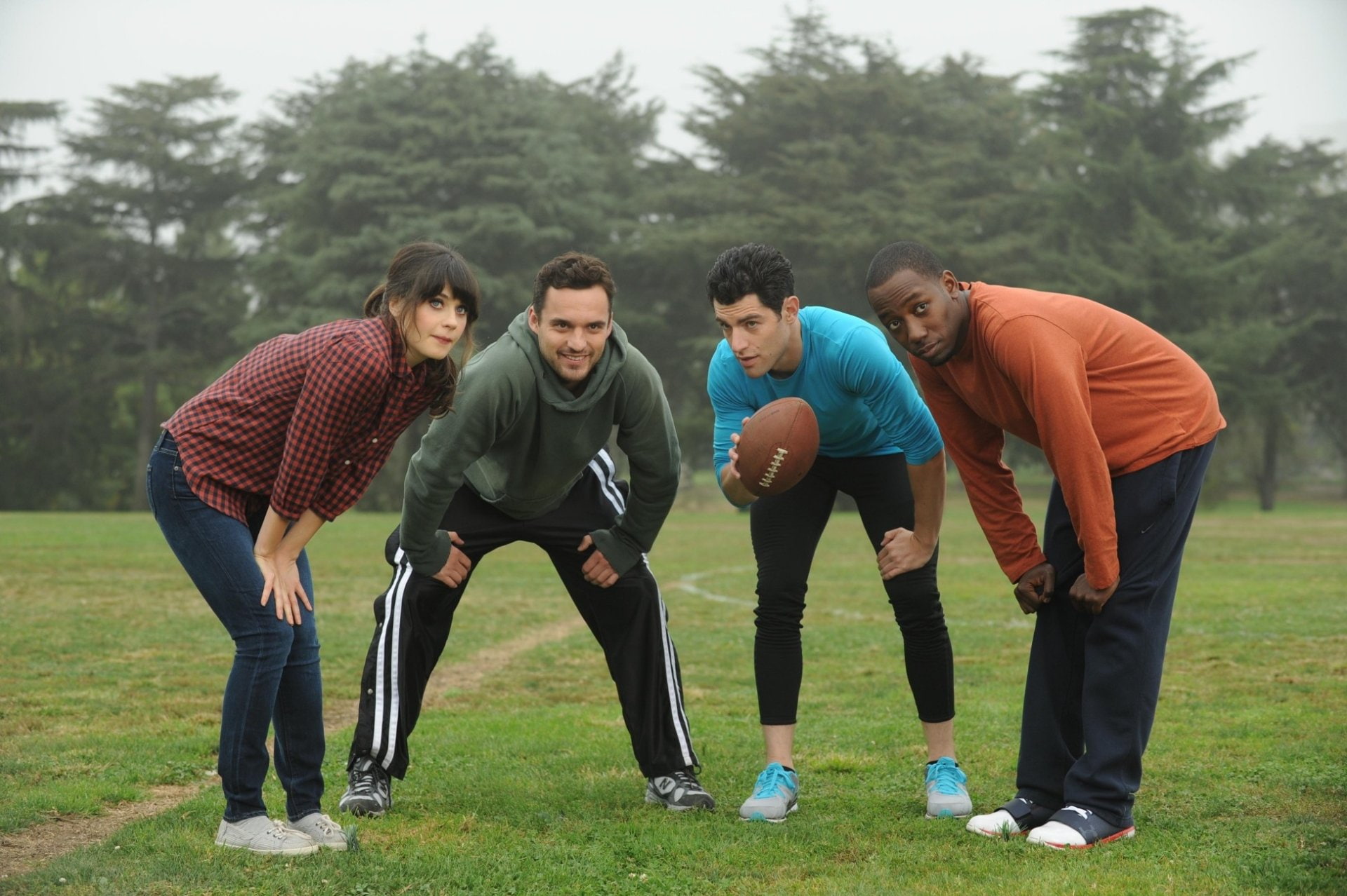 Zooey Deschanel, Lamorne Morris, Jessica Day, TV Show, Winston Bishop, Max Greenfield, Schmidt (New Girl), Nick Miller, New Girl, Jake Johnson, 1080P, HD Wallpaper