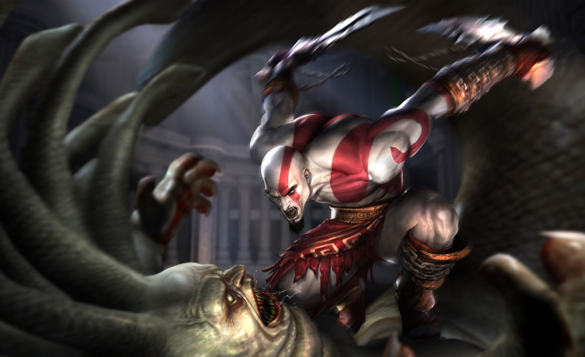 art and craft, kratos, close-up, God Of War, architecture, sculpture, human representation, creativity, built structure, action-adventure game, day, statue, HD Wallpaper