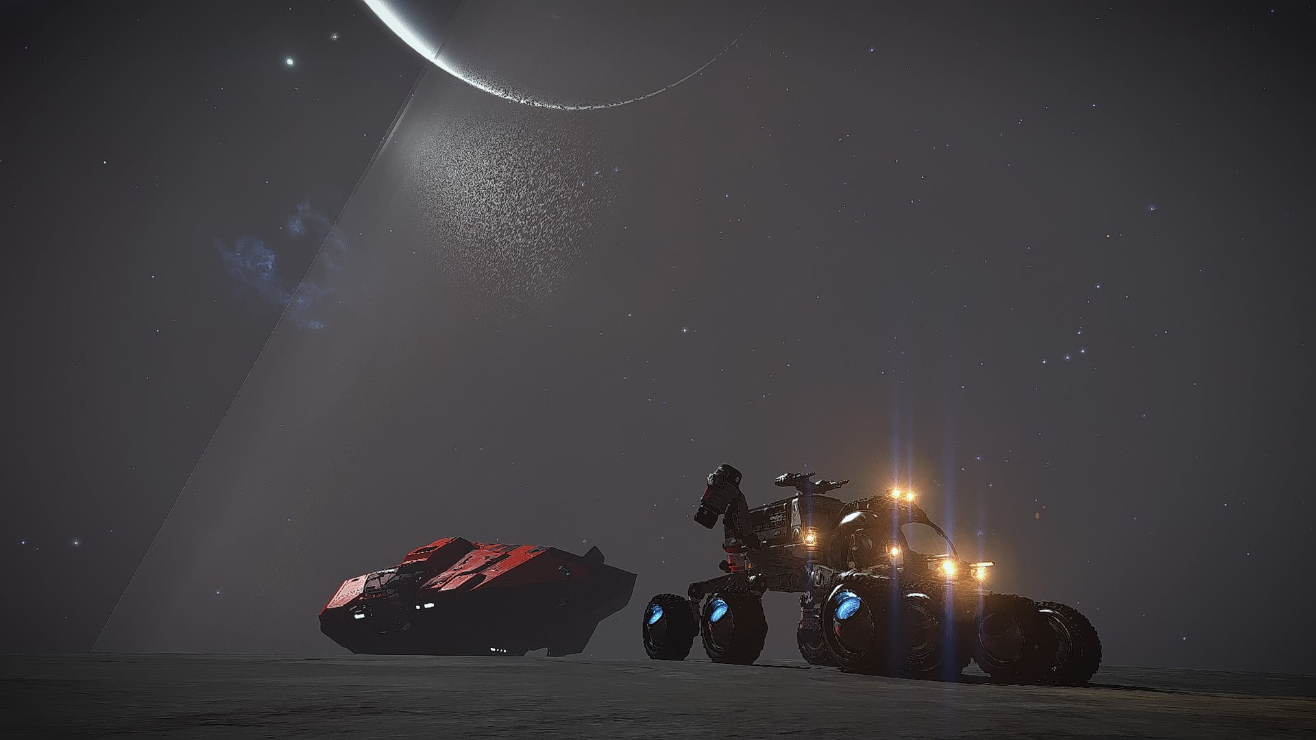 travel, decor, motorcycle, space, white, black, car, unrecognizable person, sky, night, 1080P, Elite: Dangerous, stationary, ceramic, beauty in nature, HD Wallpaper