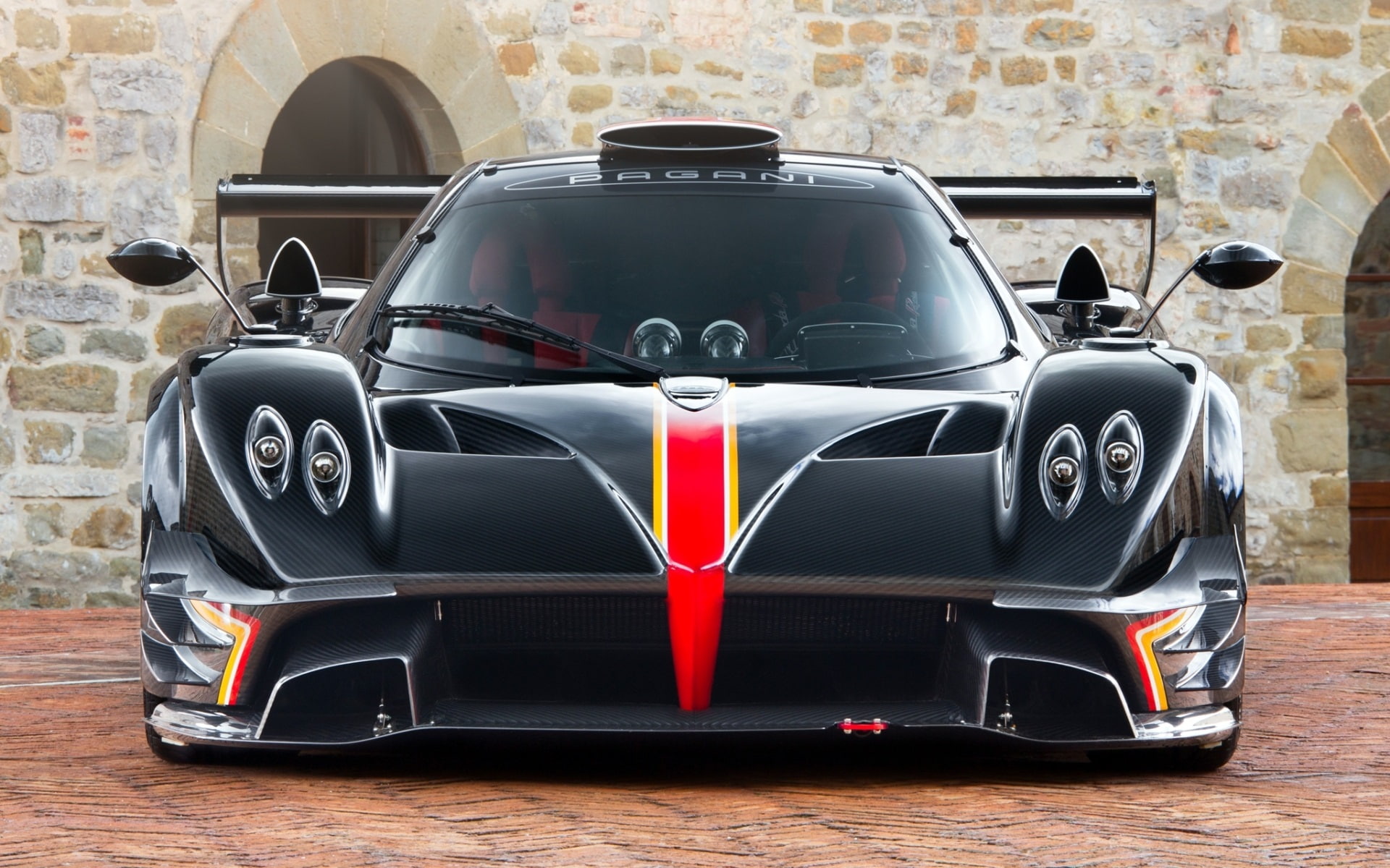 Supercar, Front, zonda, Pagani, Black, 1080P, View, HD Wallpaper