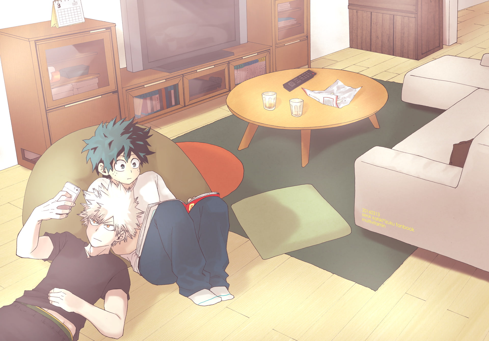 1080P, Katsuki Bakugou, Anime, My Hero Academia, Izuku Midoriya, HD Wallpaper