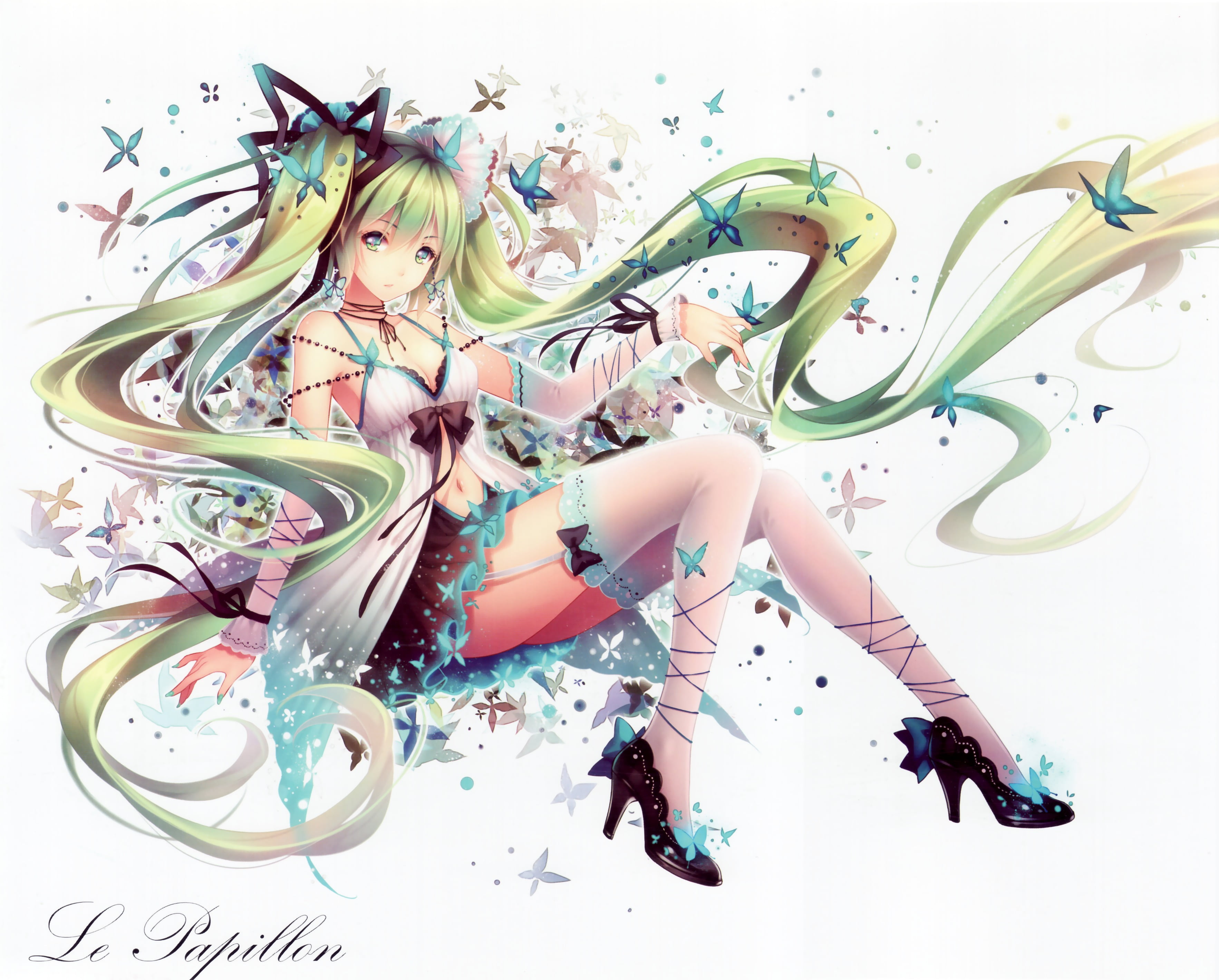 Hatsune Miku, hair, arts culture and entertainment, 2K, women, white background, indoors, hairstyle, studio shot, anime, multi colored, adult, leisure activity, HD Wallpaper