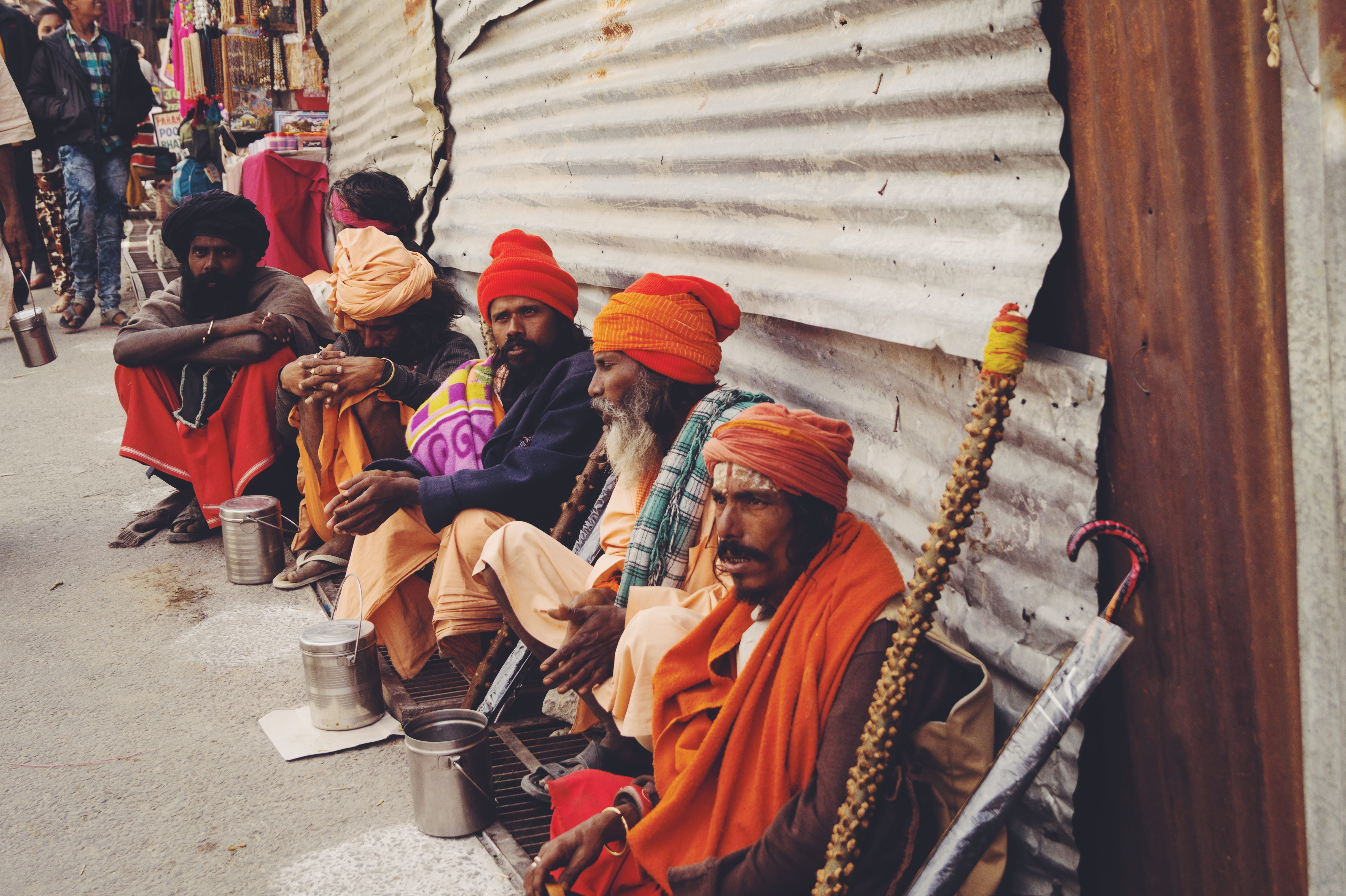 hat, color, day, adult, religion drool, 4K, casual clothing, street, people, traditional clothing, architecture, child, warm clothing, indianpeople, india, HD Wallpaper