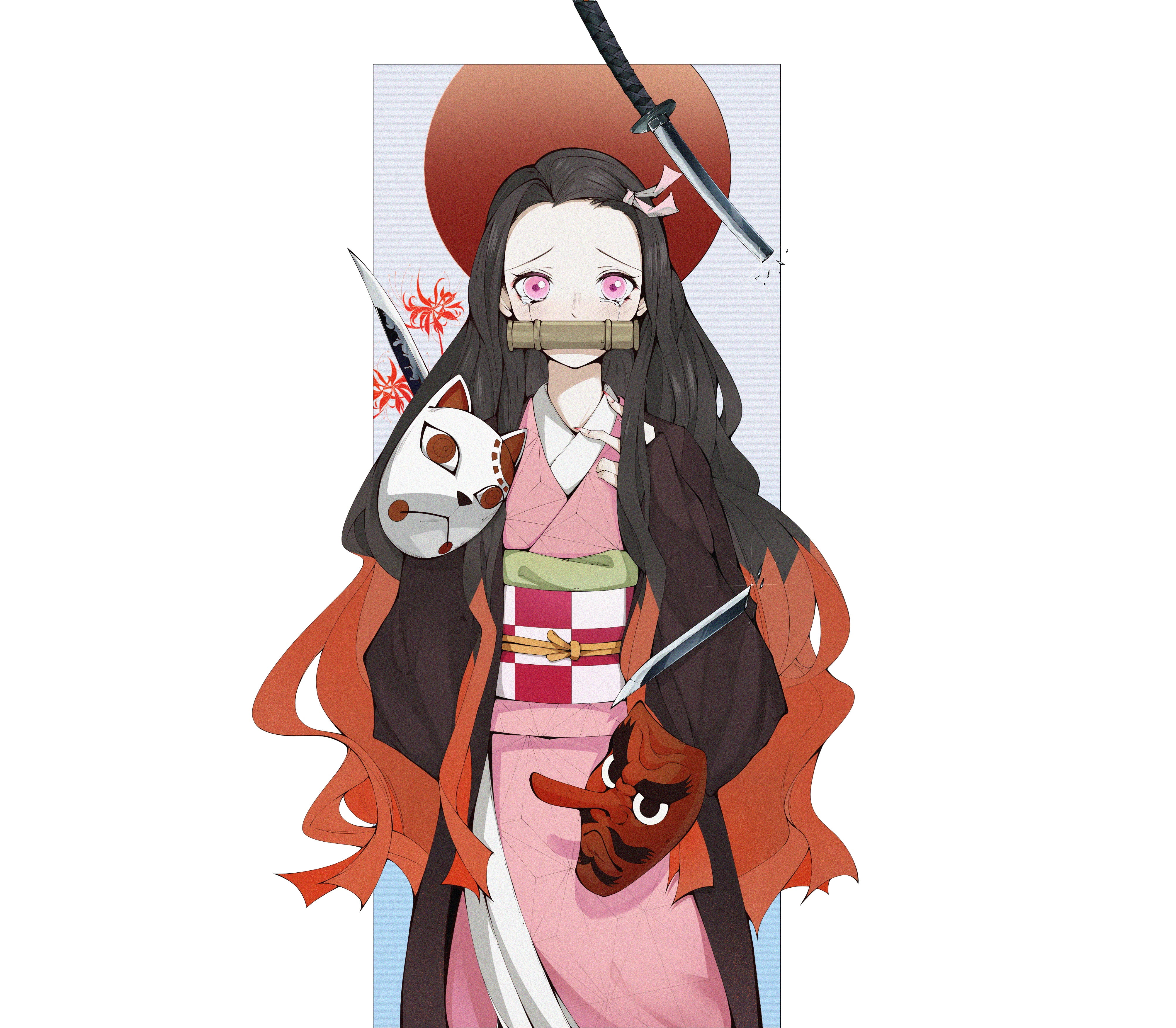 Nezuko Kamado, Anime, Demon Slayer: Kimetsu no Yaiba, 4K, HD Wallpaper