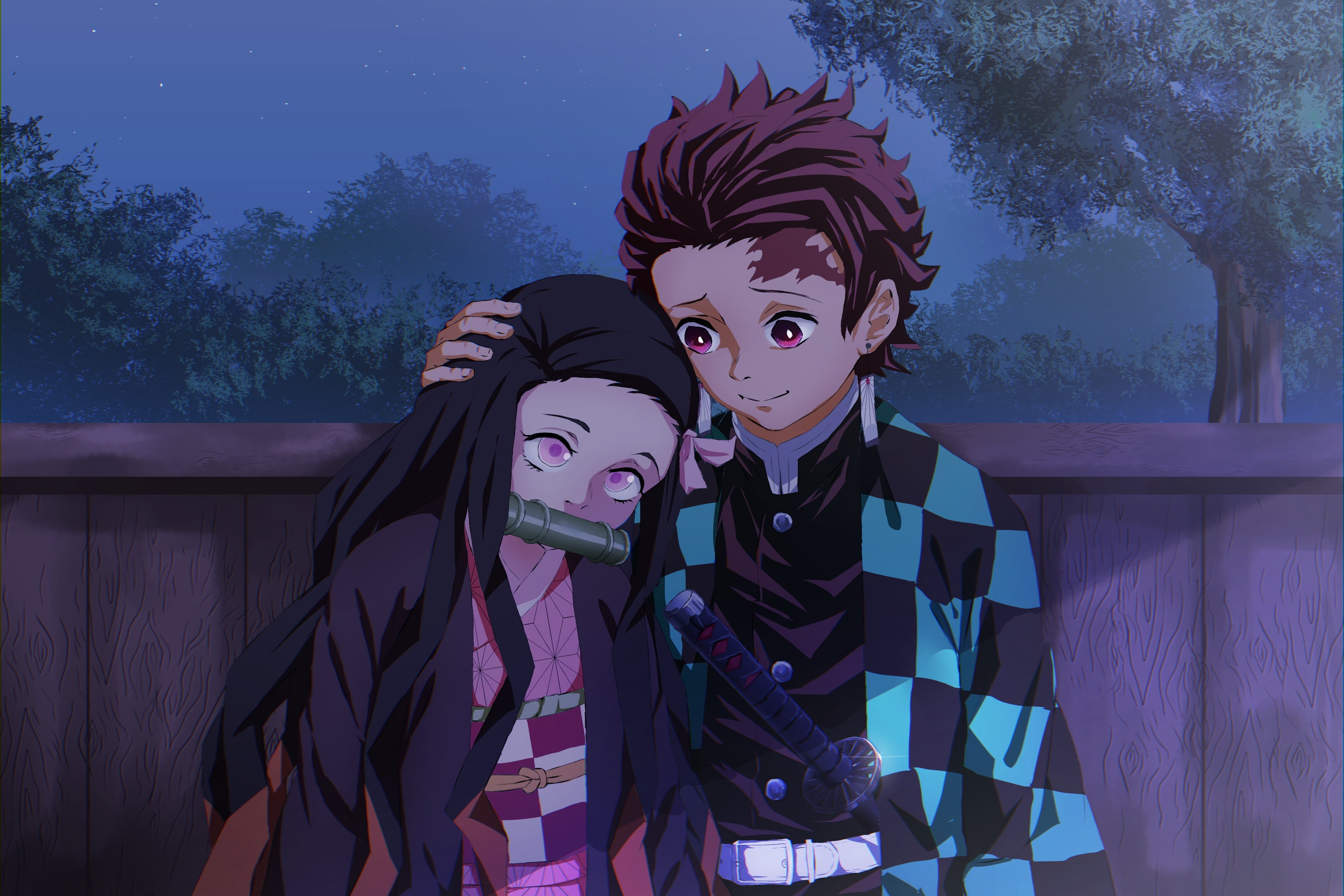 Anime, Demon Slayer: Kimetsu no Yaiba, Tanjirou Kamado, 2K, Nezuko Kamado, HD Wallpaper