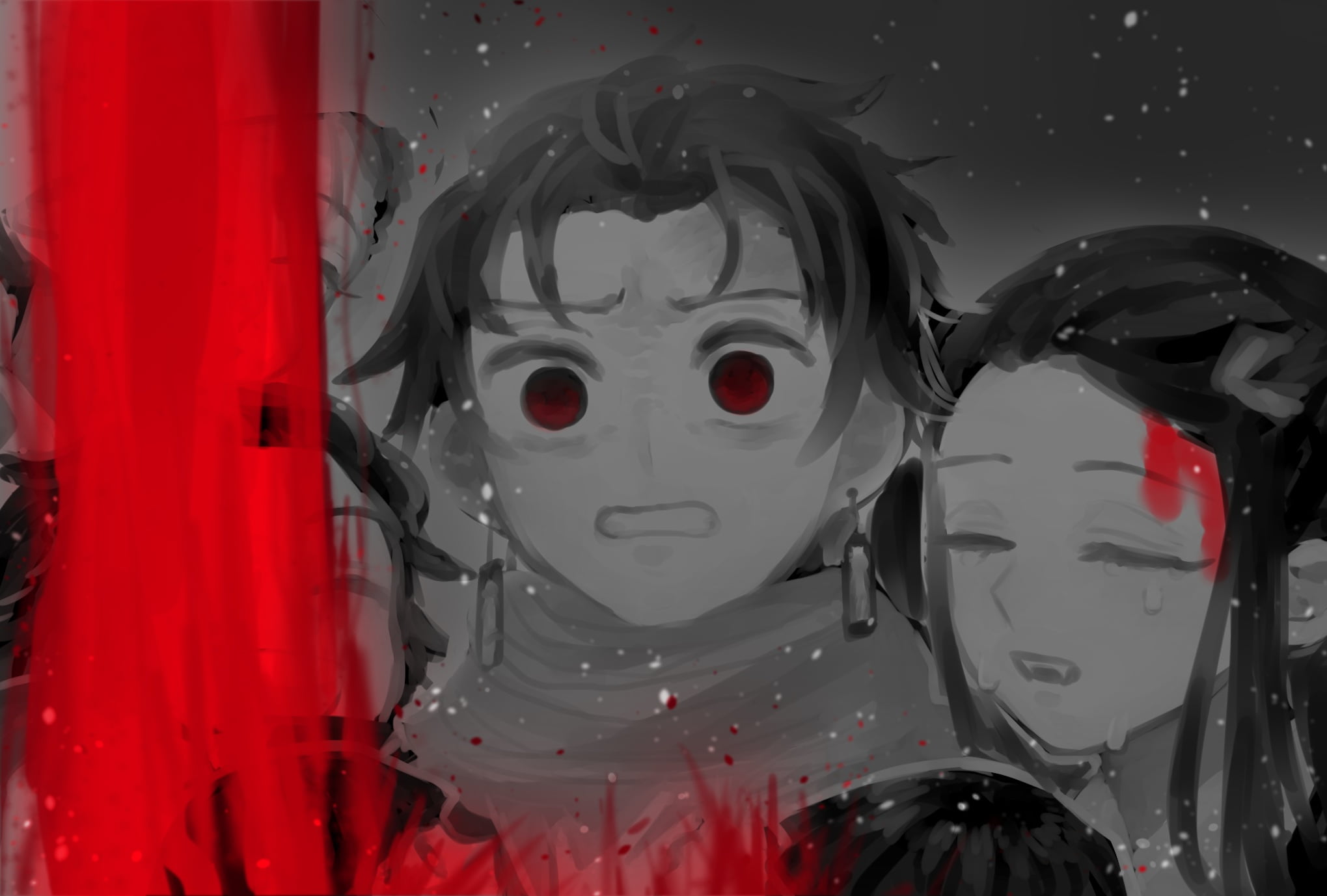 1080P, Anime, Nezuko Kamado, Tanjirou Kamado, Demon Slayer: Kimetsu no Yaiba, HD Wallpaper