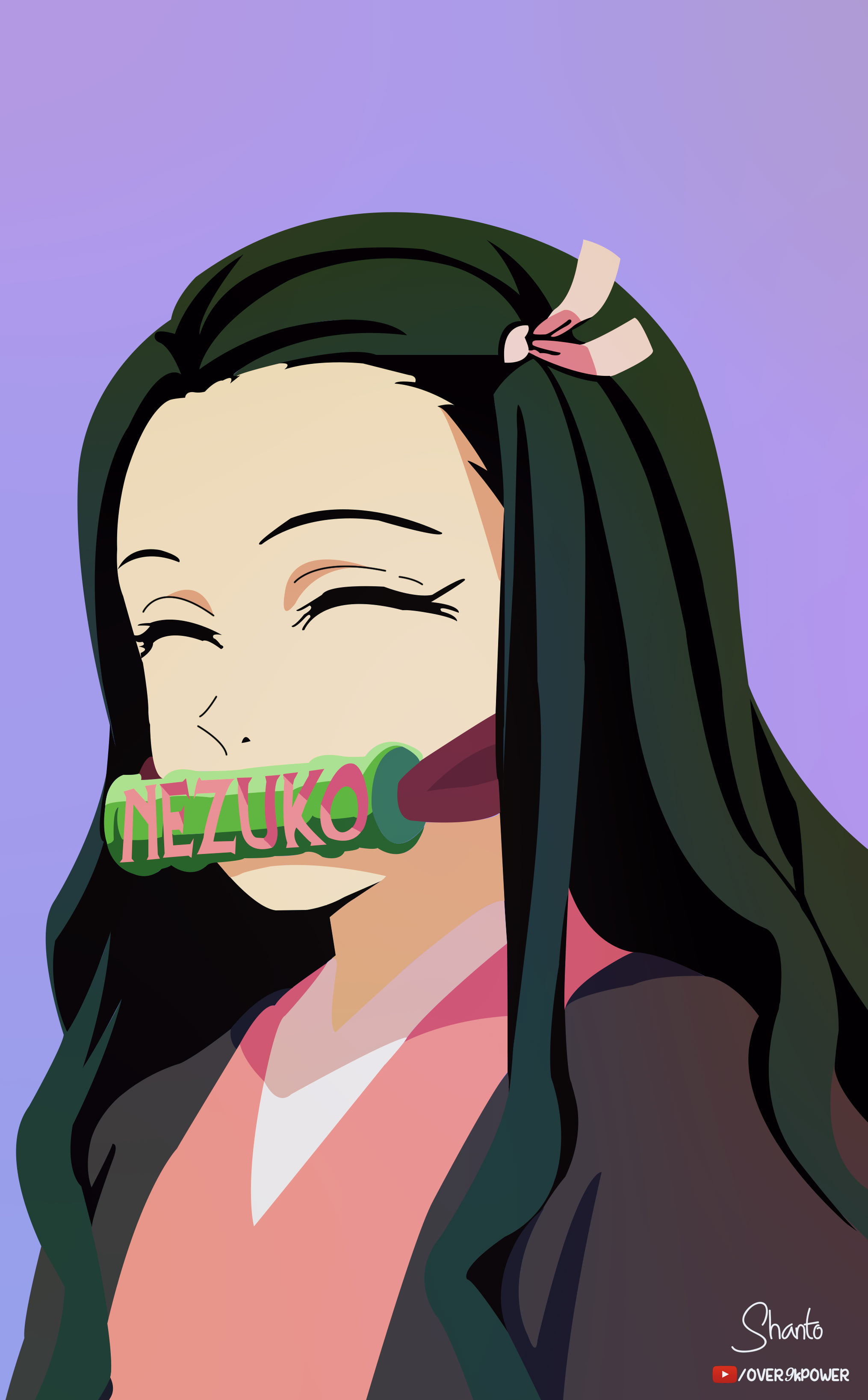 anime, 2K, Kamado Nezuko, Kimetsu no Yaiba, Phone HD Wallpaper