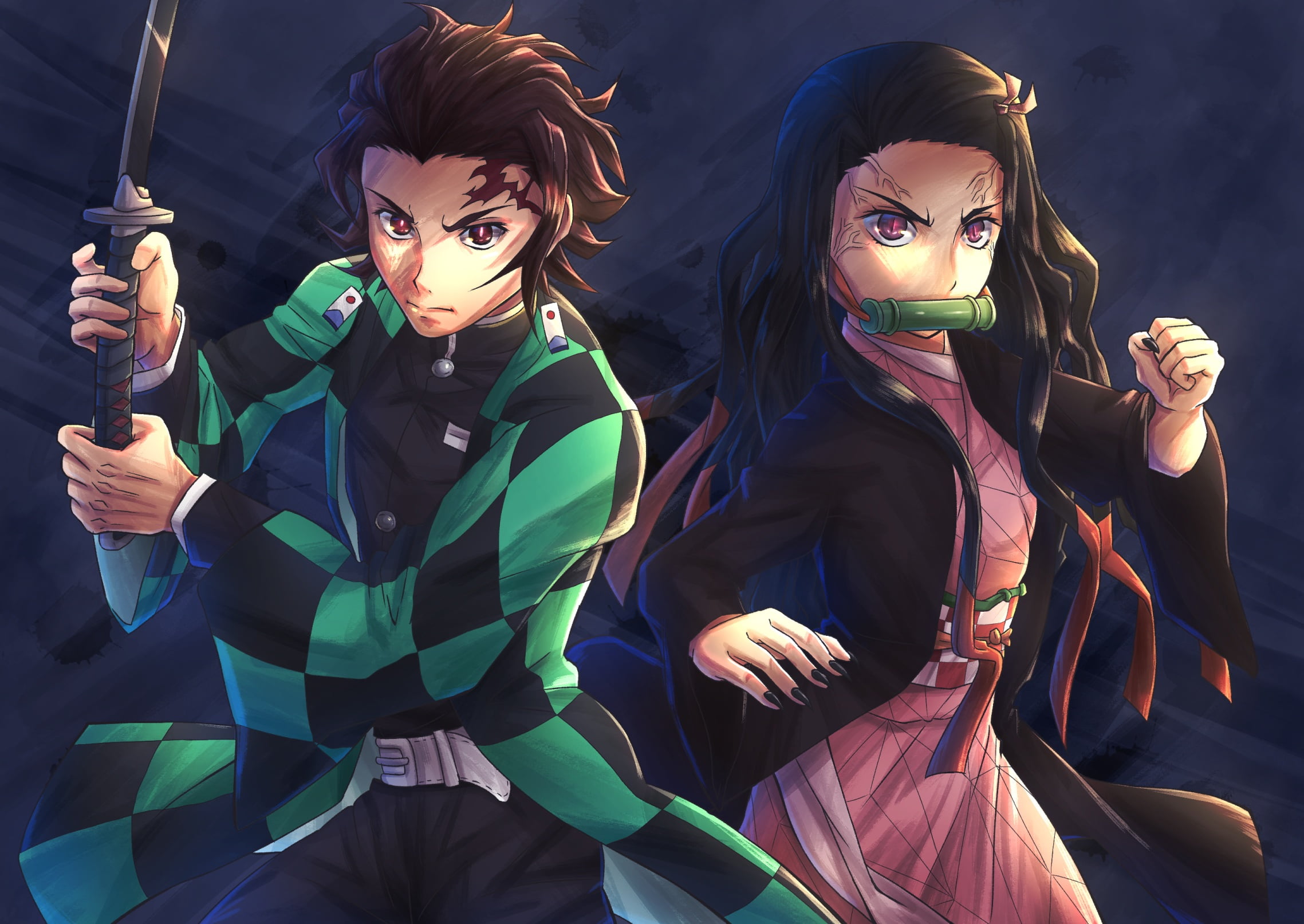 Anime, Tanjirou Kamado, Demon Slayer: Kimetsu no Yaiba, Nezuko Kamado, 1080P, HD Wallpaper