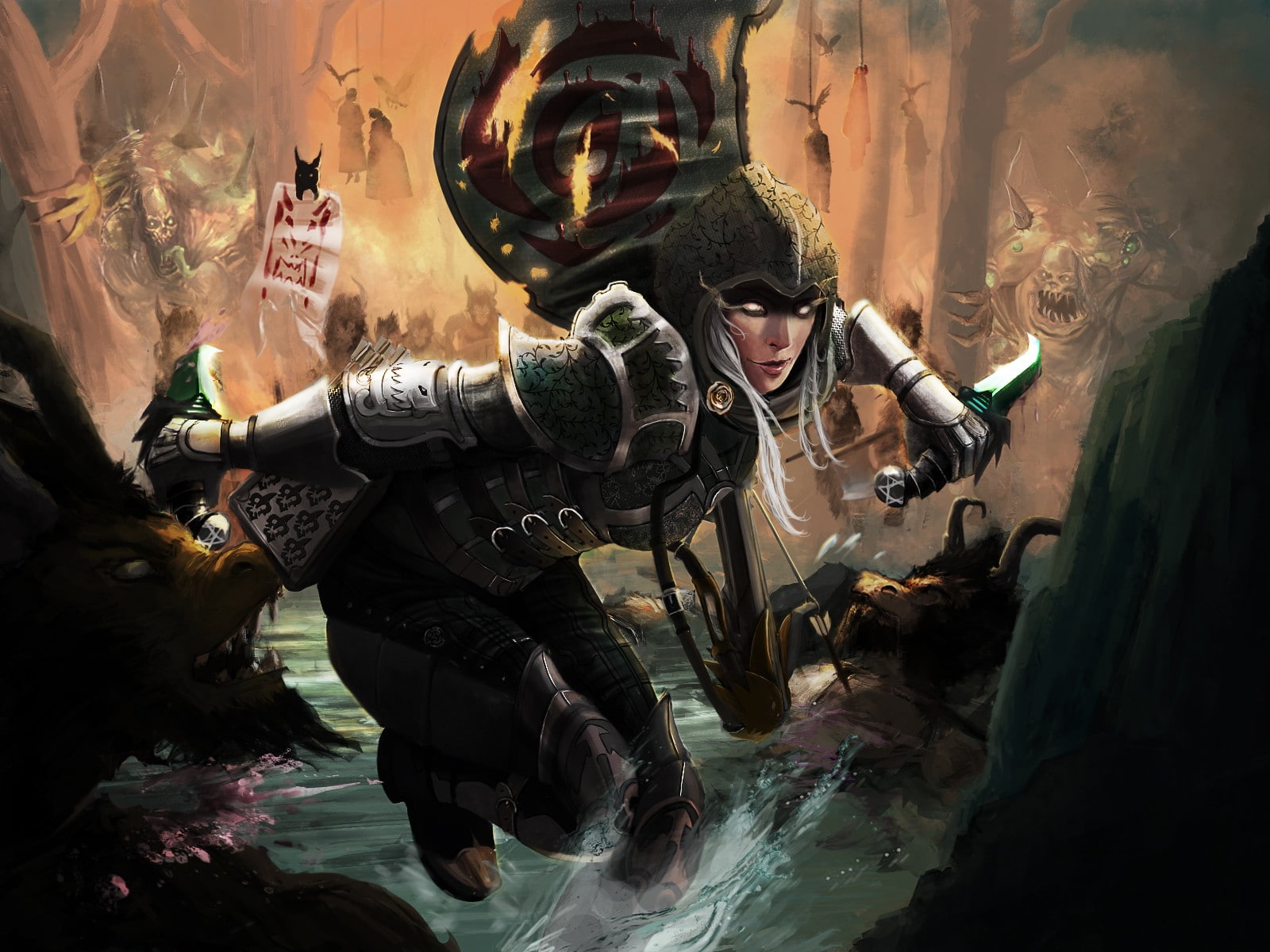 Demon Hunter, 720P, fantasy art, HD Wallpaper