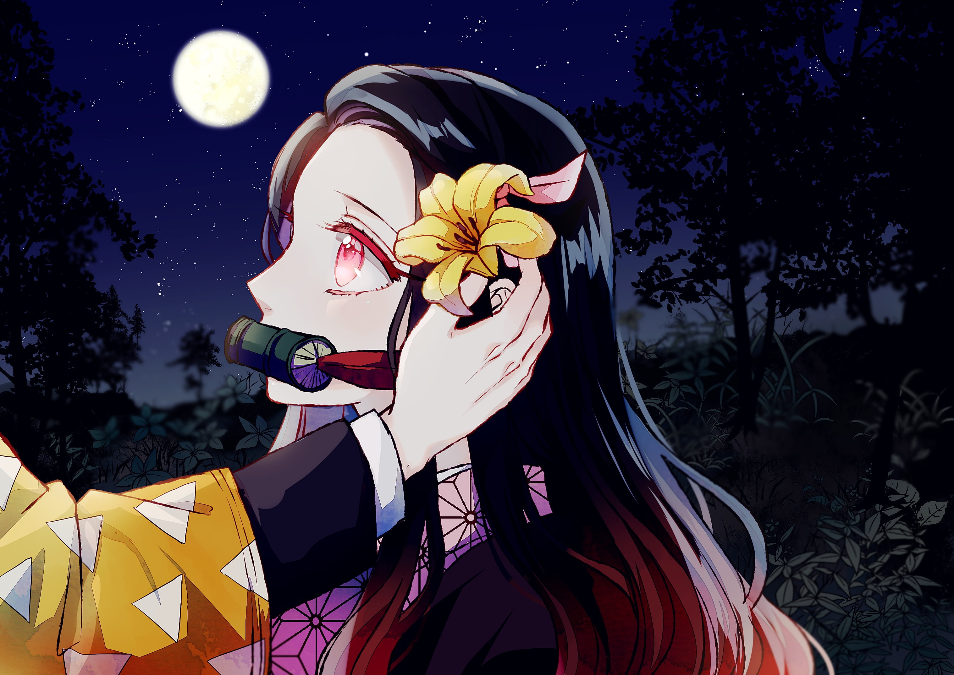 Nezuko Kamado, Anime, 2K, Demon Slayer: Kimetsu no Yaiba, HD Wallpaper