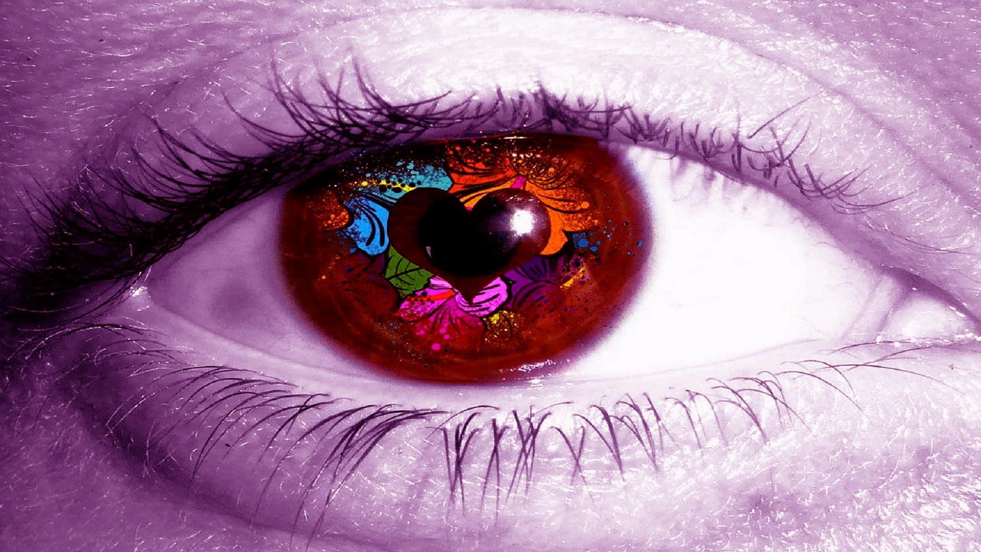 1080P, romantic, heart, eye, close, HD Wallpaper
