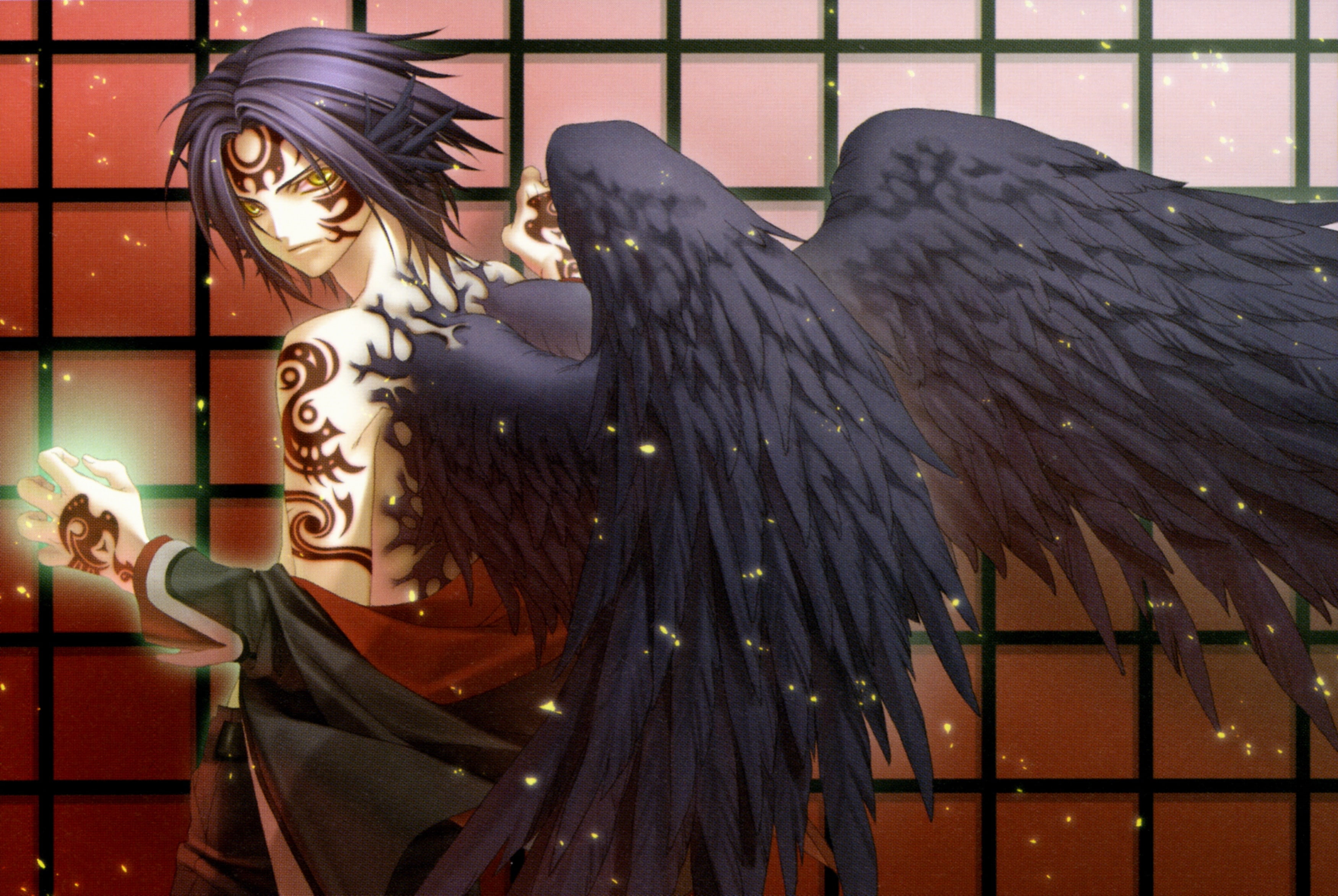 hd, hair, tattoos, wings, green, succubus, 2K, art, hot, eyes, tail, demons, anime, white, x, HD Wallpaper