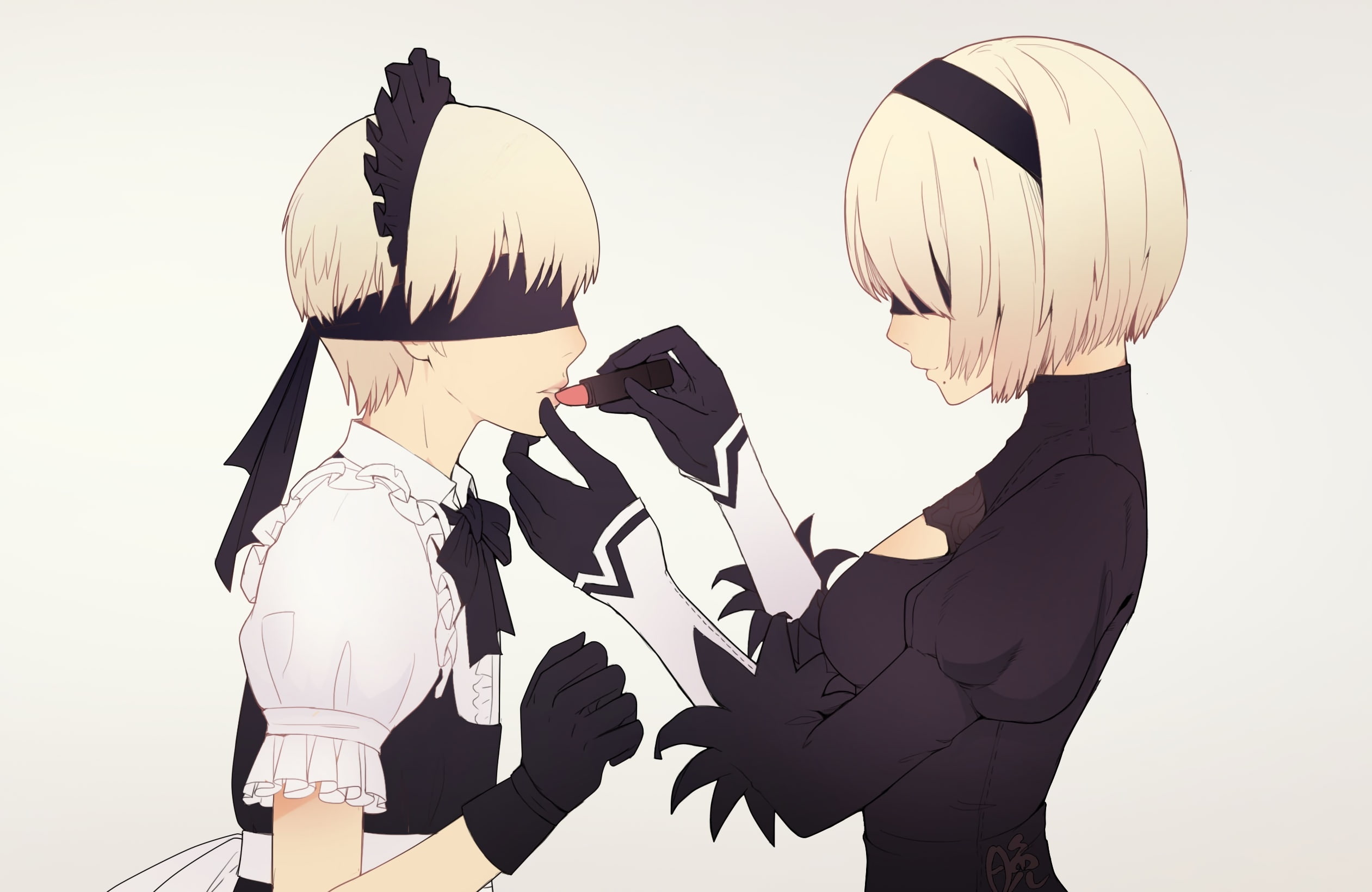 type, headband, short, konachan, maid, cosplay, 240131, headdress, blonde, gradient, nier, male, yorha, com, tagme, (artist), hair, automata, 1080P, unit, HD Wallpaper