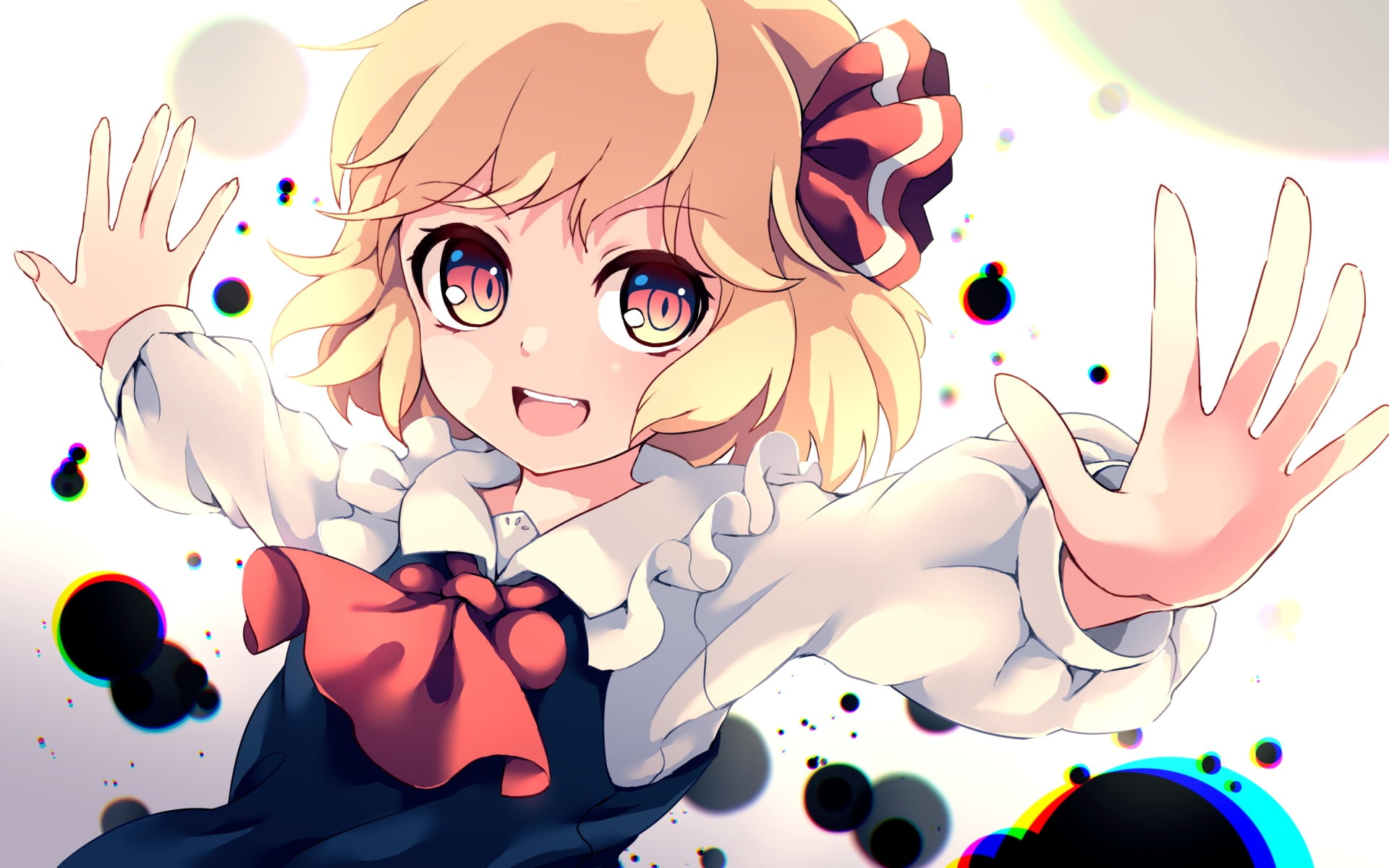 258217, touhou, konachan, com, short, gradient, blonde, hair, rumia, loli, 1080P, dise, HD Wallpaper
