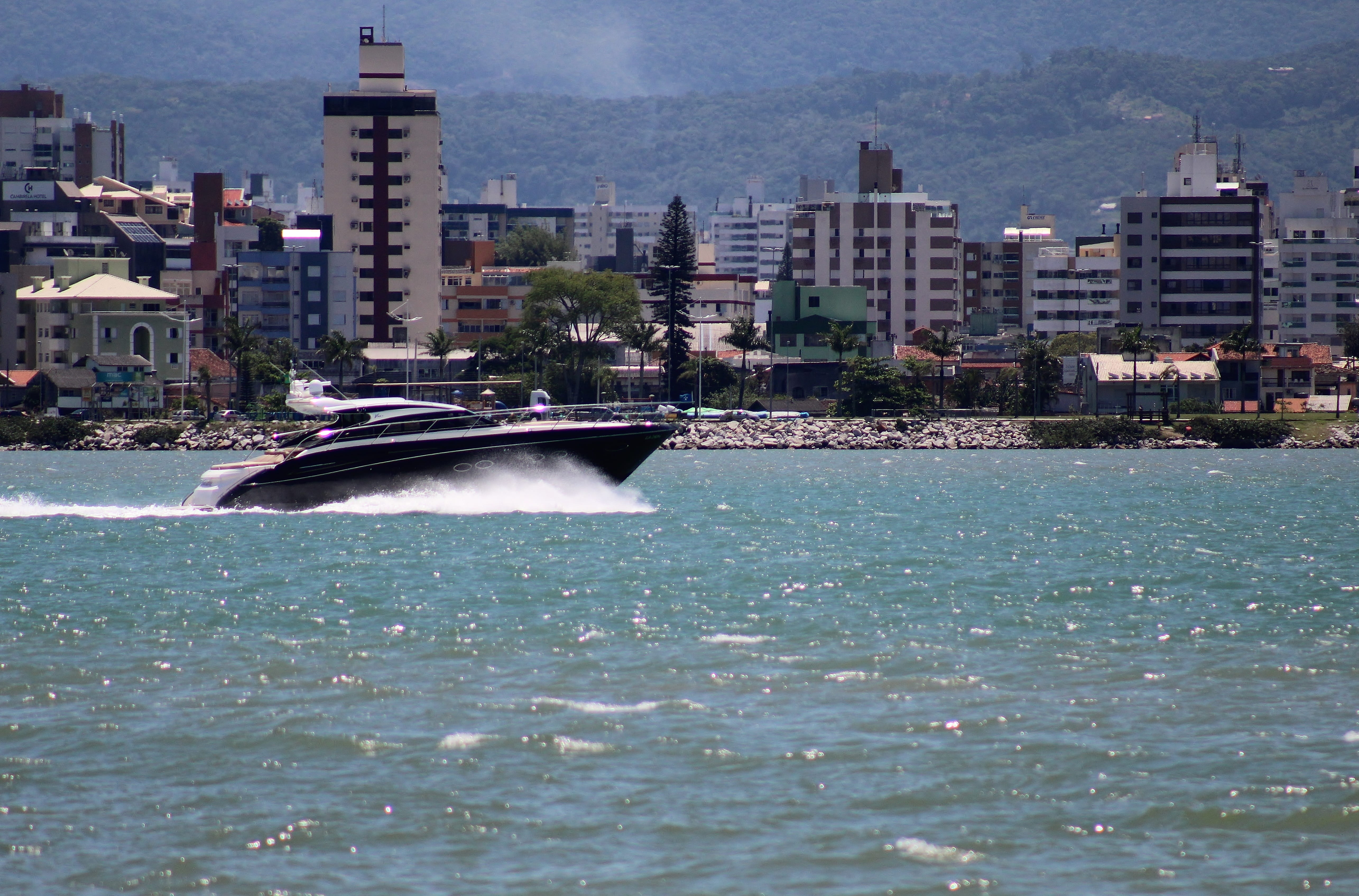 santa catarina, beira-mar norte, building exterior, transportation, city, waterfront, 5K, north shore, architecture, office building exterior, water, wave pattern, HD Wallpaper