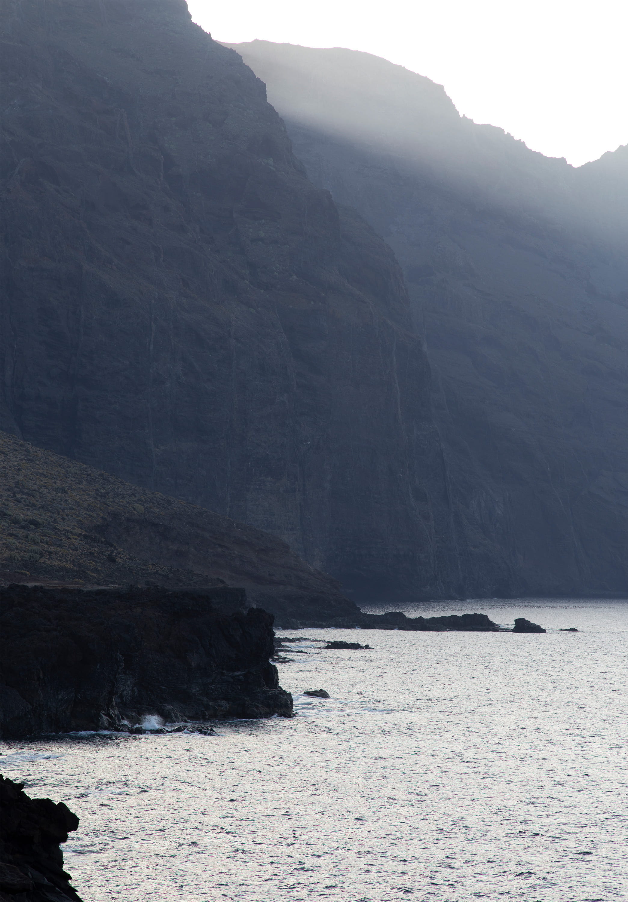day, water, 2K, land, mountain range, rock formation, formation, buenavista del norte, morning, rock, scenics - nature, outdoors, solid, sea, punta de teno, Phone HD Wallpaper