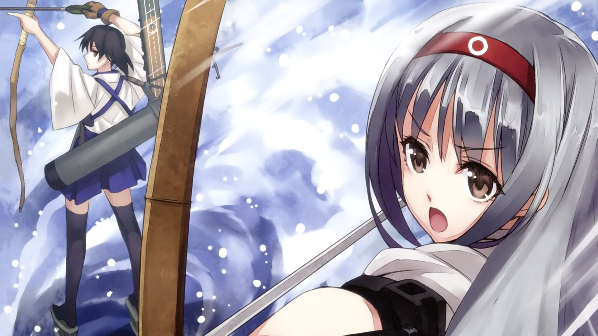 Kaga (Kancolle), Kantai Collection, 1080P, Anime, Shoukaku (Kancolle), HD Wallpaper