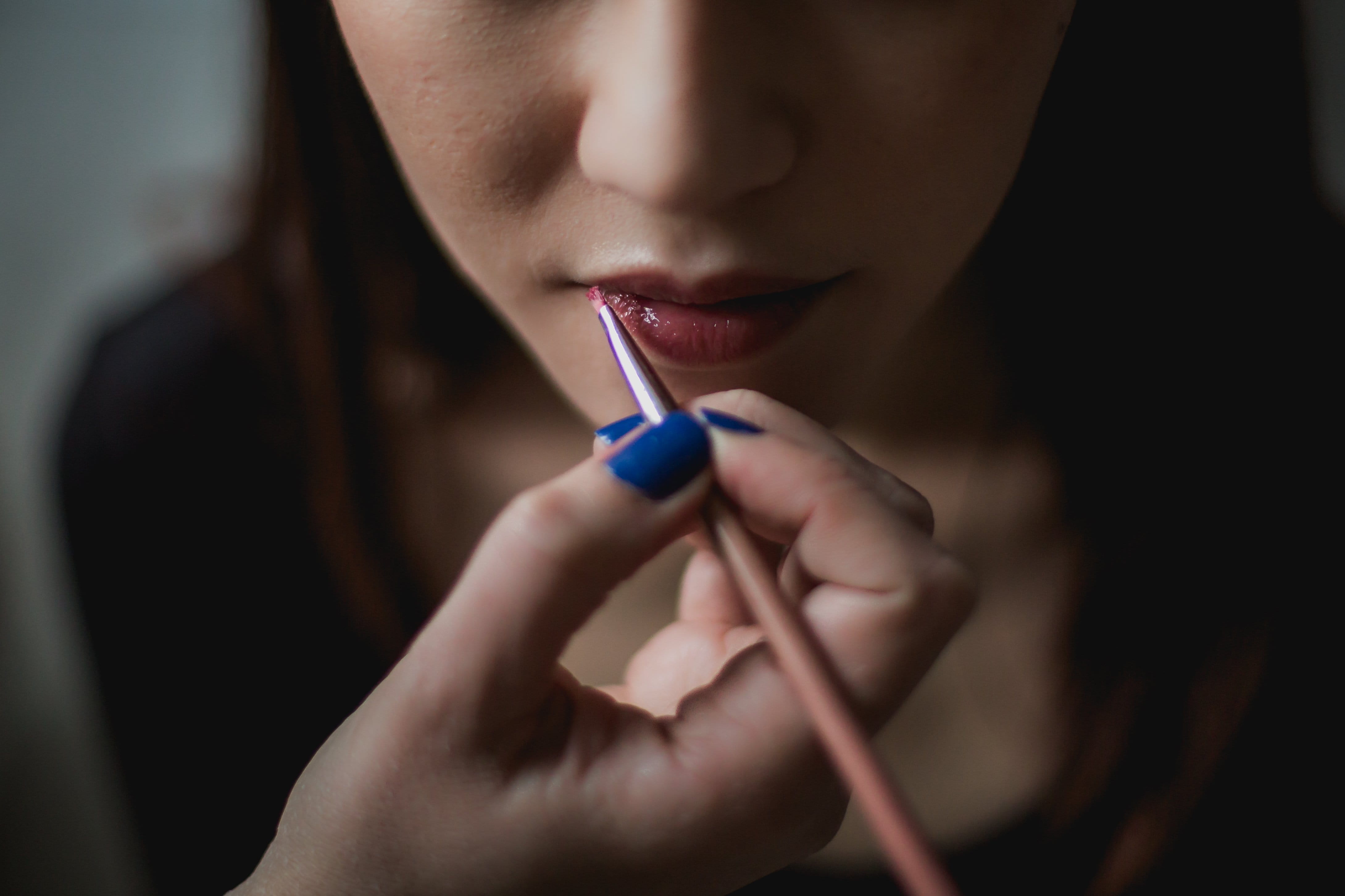 human body part, focus on foreground, 4K, woman, Lipstick, body part, Beauty, human face, hand, lip, human hand, concentration, females, getting, healthcare and medicine, HD Wallpaper