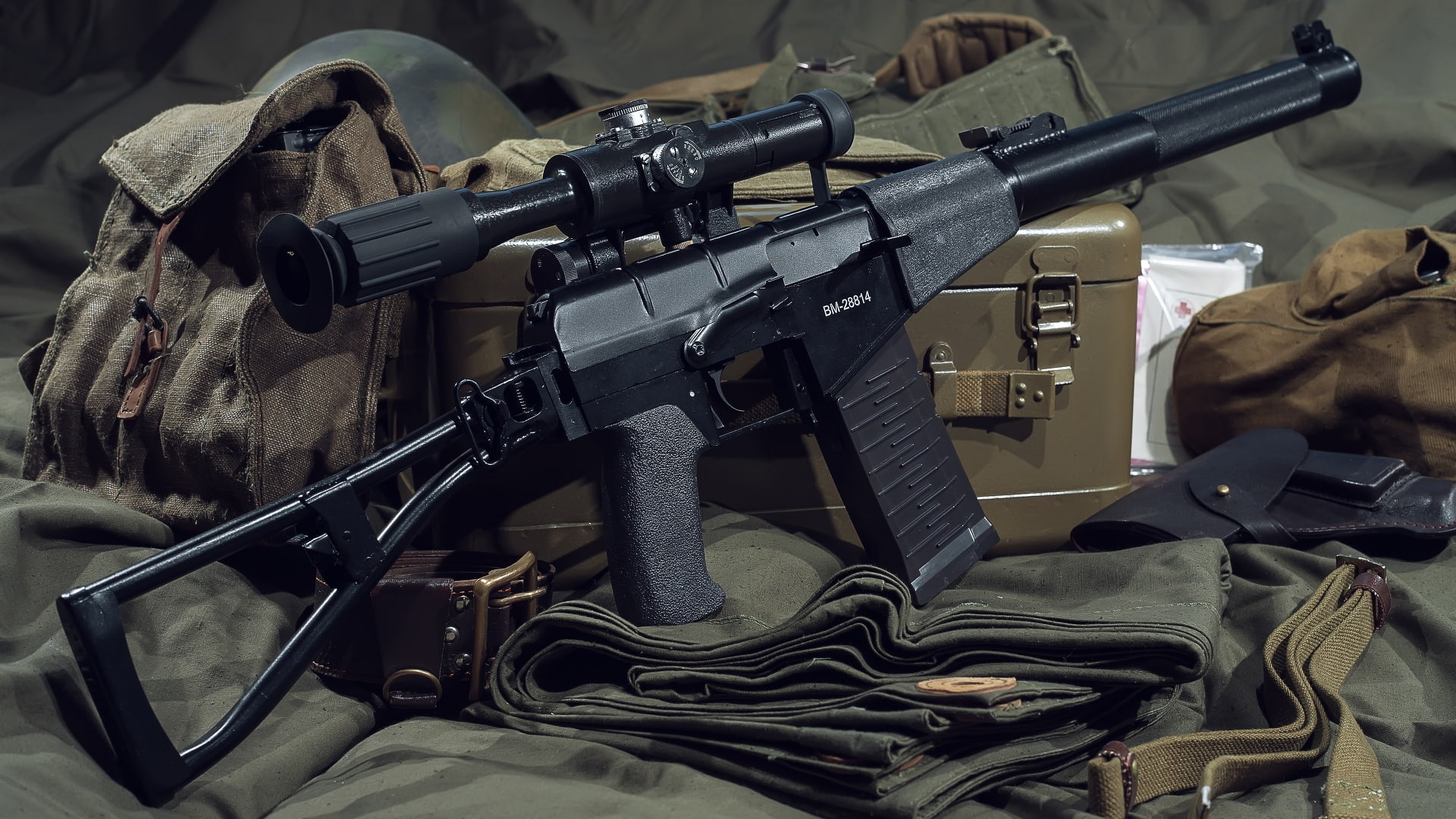machine, weapons, The as " Val", assaul rifle, AS «Val», weapon, 1080P, HD Wallpaper