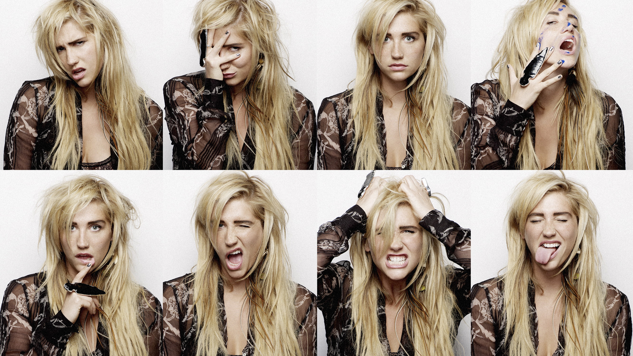 emotion, human face, portrait, Kesha, studio shot, mouth open, headshot, one person, white background, blond hair, 2K, young women, sadness, women, adult, HD Wallpaper
