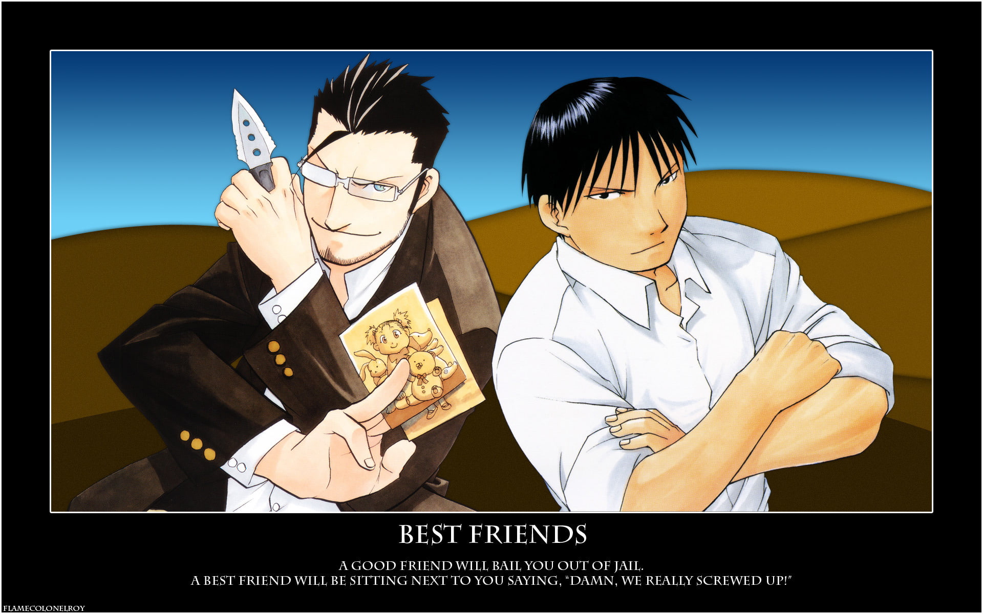 FullMetal Alchemist, Maes Hughes, Roy Mustang, 1080P, HD Wallpaper