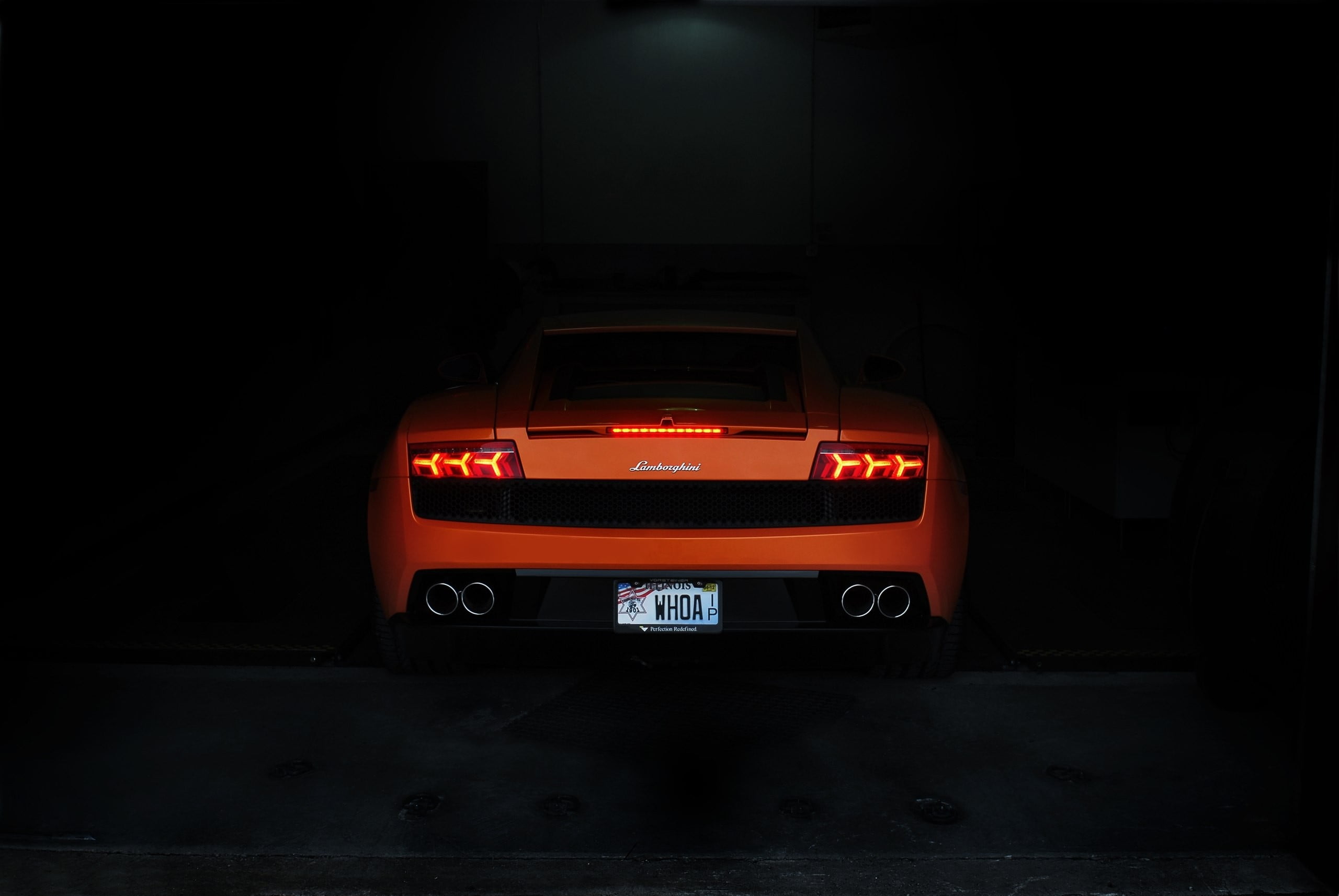 black background, no people, parking garage, car, studio shot, illuminated, tool, transportation, black, sports car, box, dark, indoors, city, night, craftsman, HD Wallpaper