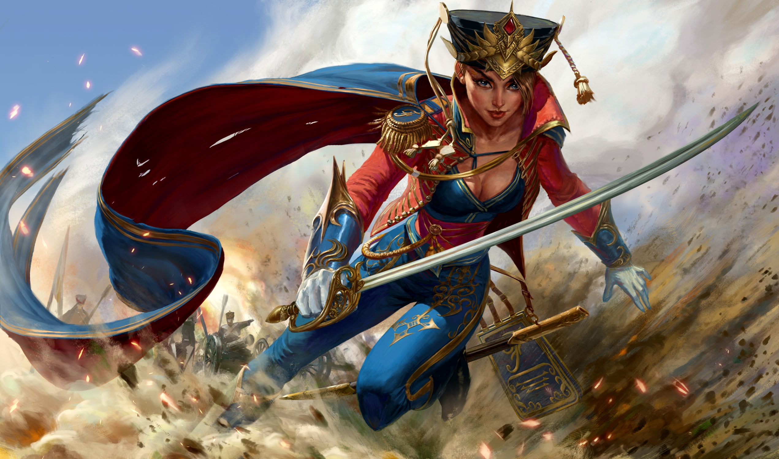form, girl, 1080P, weapons, battle, art, saber, HD Wallpaper