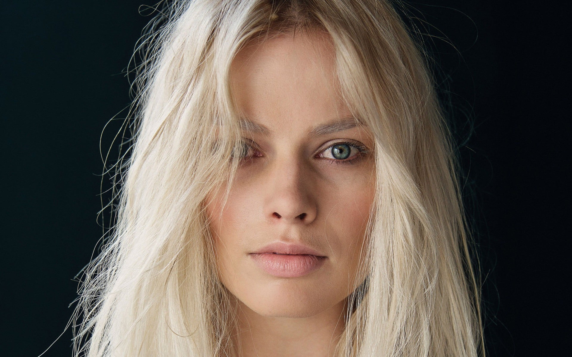 indoors, straight hair, contemplation, 1080P, Margot Robbie, depression - sadness, body part, face, blonde, women, beautiful woman, studio shot, hair, HD Wallpaper