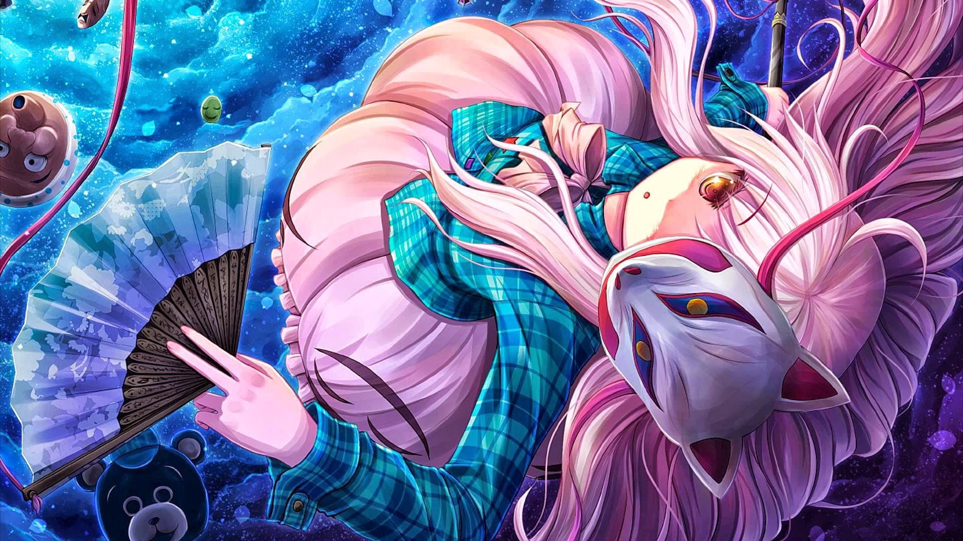 anime girls, Touhou, Hata no Kokoro, 1080P, HD Wallpaper