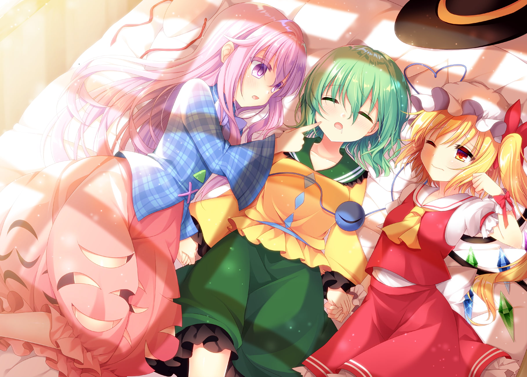 Flandre Scarlet, Hata no Kokoro, 720P, Touhou, Koishi Komeiji, Anime, HD Wallpaper