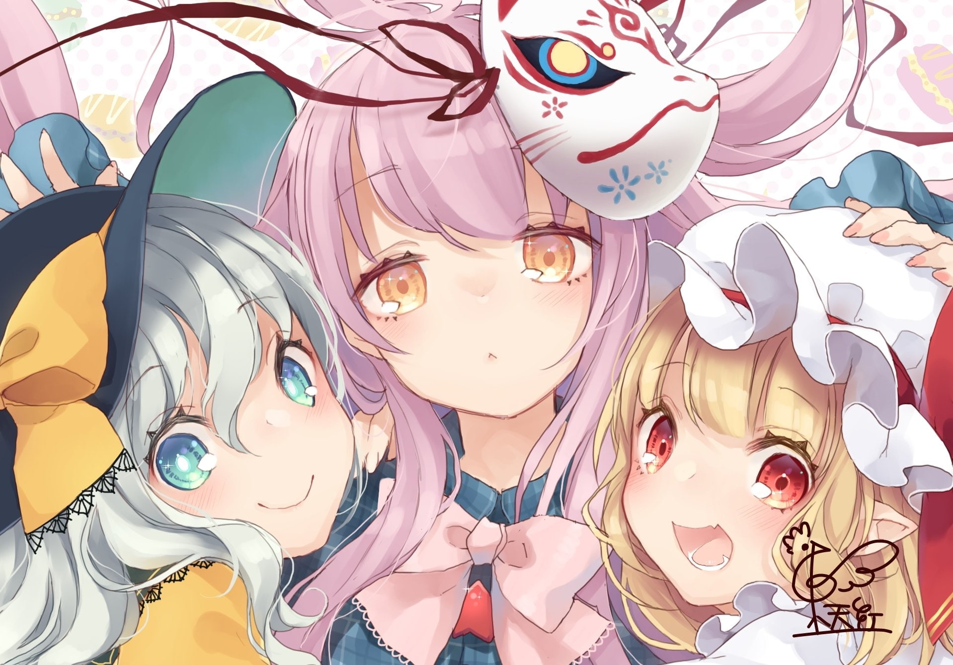 Hata no Kokoro, Koishi Komeiji, 720P, Touhou, Anime, Flandre Scarlet, HD Wallpaper