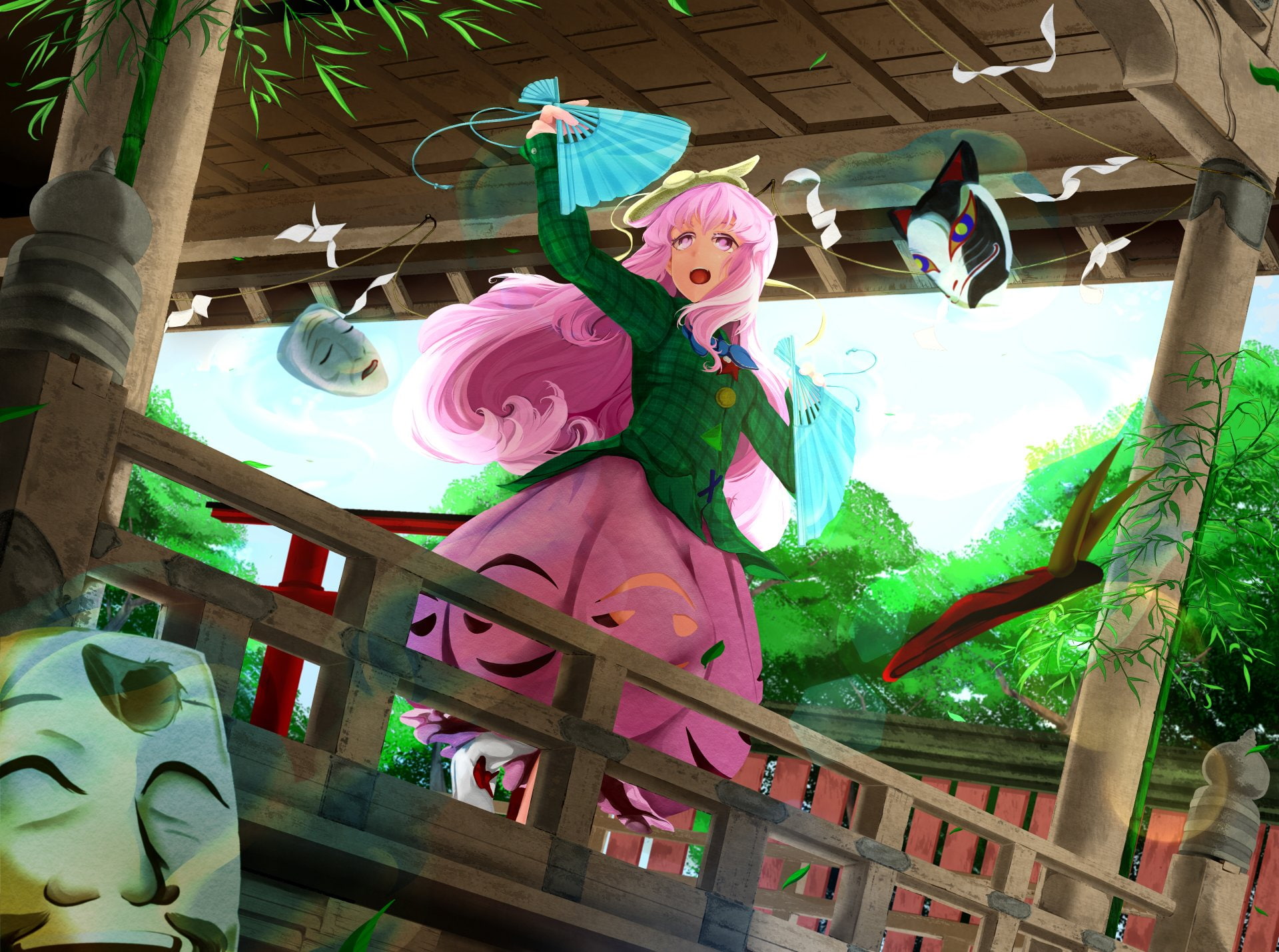 1080P, Anime, Hata no Kokoro, Touhou, HD Wallpaper