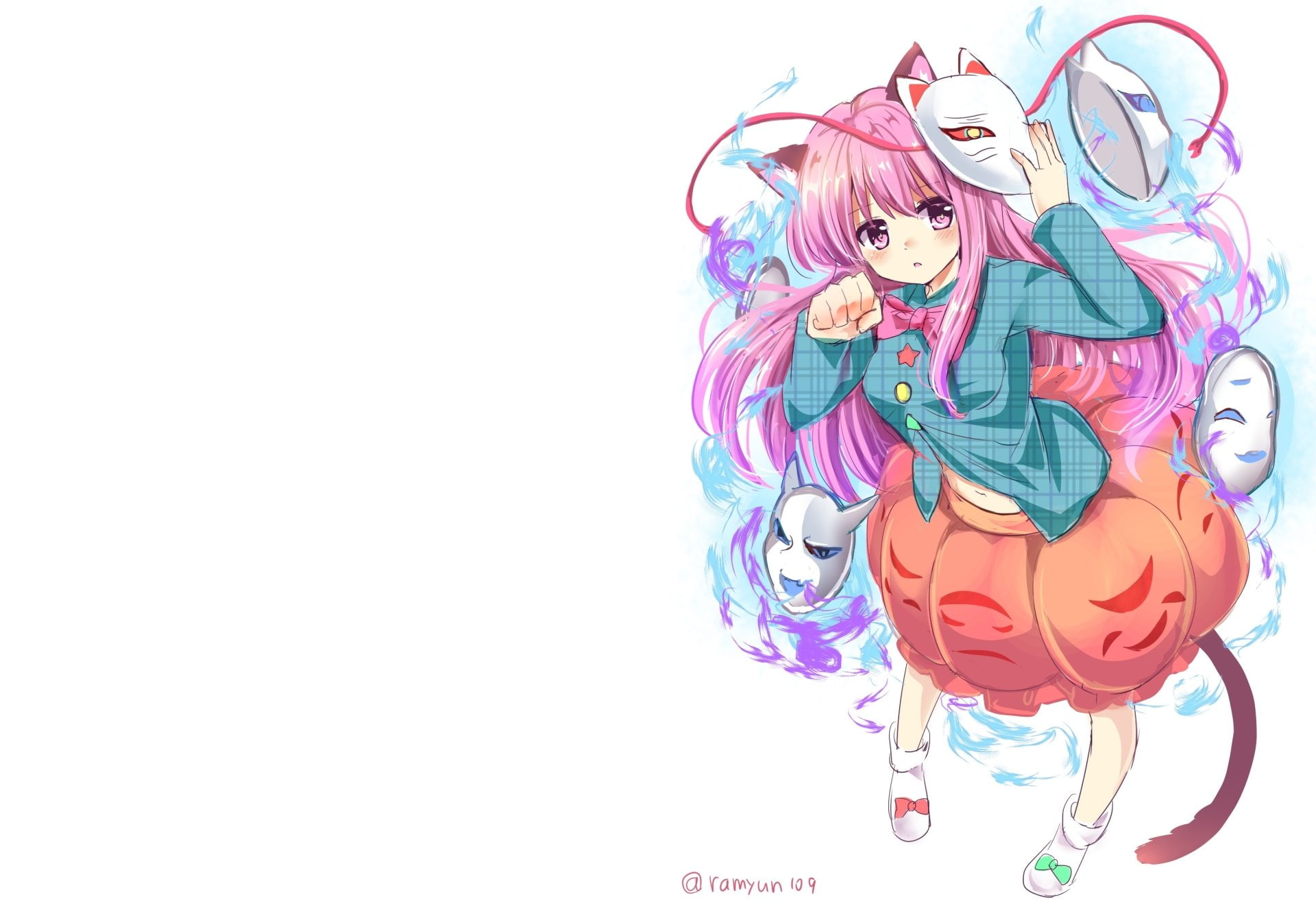 1080P, Anime, Touhou, Hata no Kokoro, HD Wallpaper